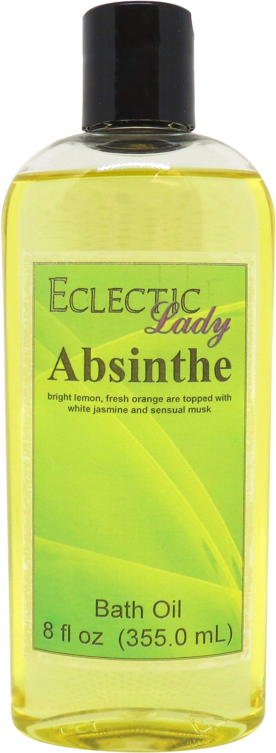 Eclectic Lady Absinthe Bath Oil - Relaxing & Moisturizing Scented Body Oil for Dry, Rough & Sensitive Skin - Daily Nourishing Shower Oil (8 oz) - Perfect for Spa Nights, Self-Care Rituals & Stress Relief