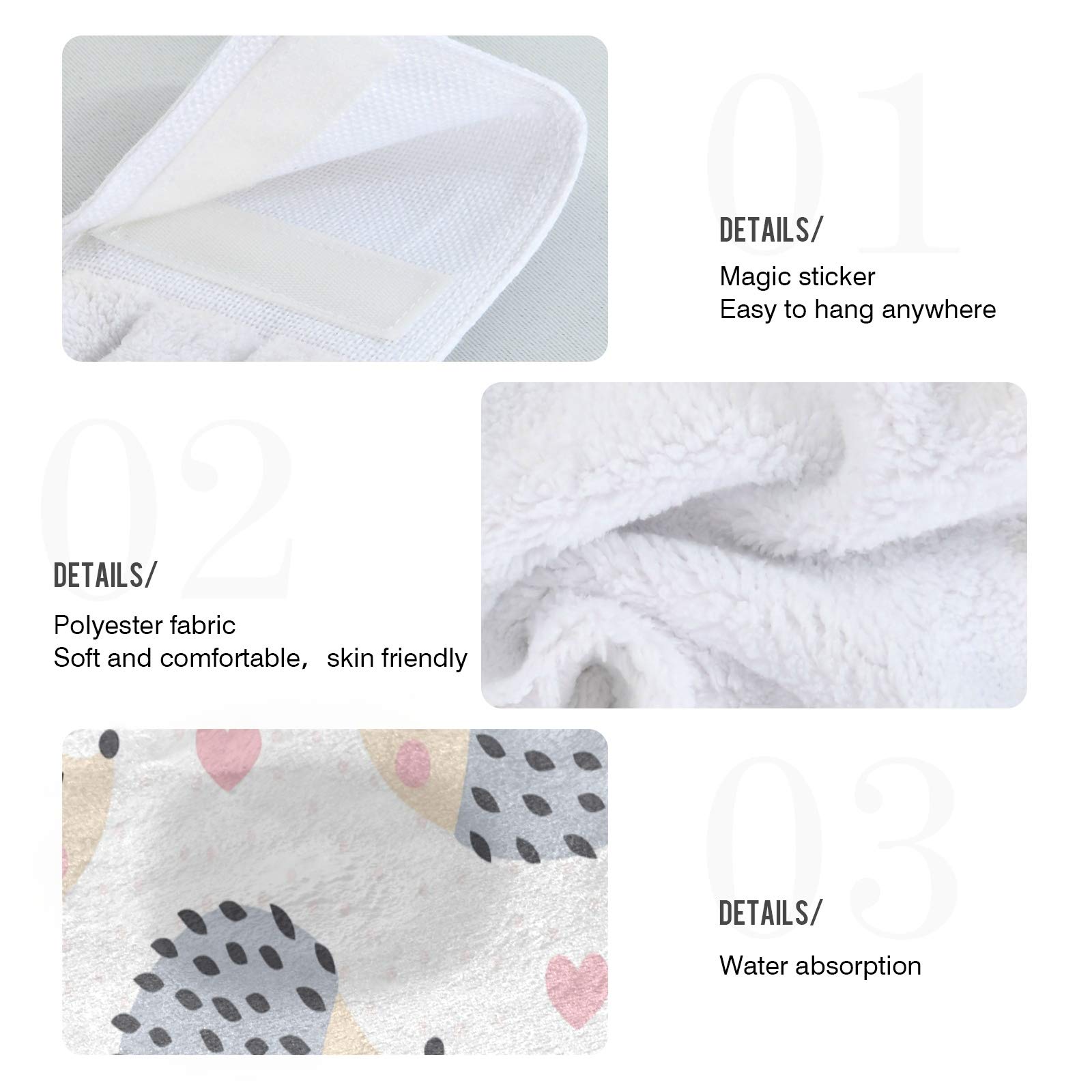 Qilmy Hedgehog Polka Dot Kitchen Towels - 2PCS Ultra Soft Absorbent Hanging Dish Towels (12x17 Inches) for Kitchen, Bathroom & Hand Drying - Cute Animal Print Home Decor