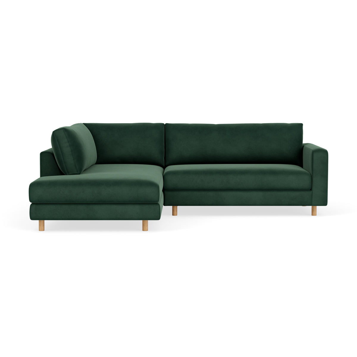 Douglas Velvet Left Corner Sofa - Luxurious Velvet Sectional Sofa for Living Room, Modern L-Shaped Couch with Left Chaise, Perfect for Small Spaces & Home Theater Setup