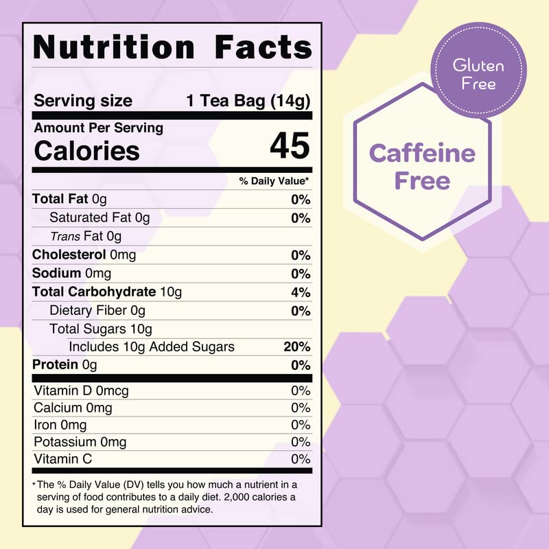 Organic Honey Lemon Ginger Tea Bags - 24 Count for Healthy Digestion & Wellness - Caffeine-Free Herbal Tea for Relaxation