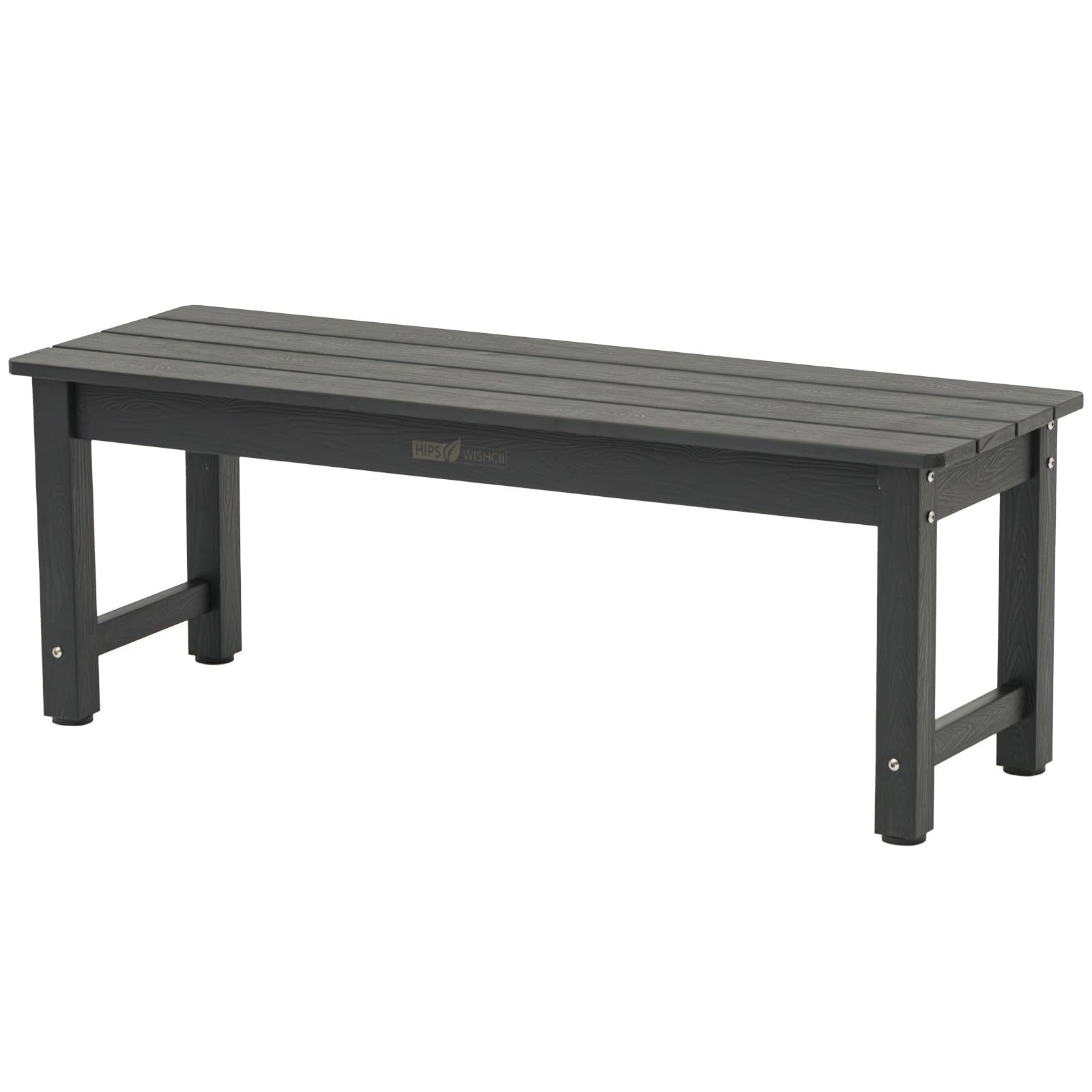 Durable 2-Person Outdoor Bench - Weatherproof Poly Lumber Patio Furniture - Fade & Rot Resistant Backless Garden Bench for Park, Porch & Yard (Black) - Perfect for Relaxing in Gardens, Patios & Outdoor Spaces