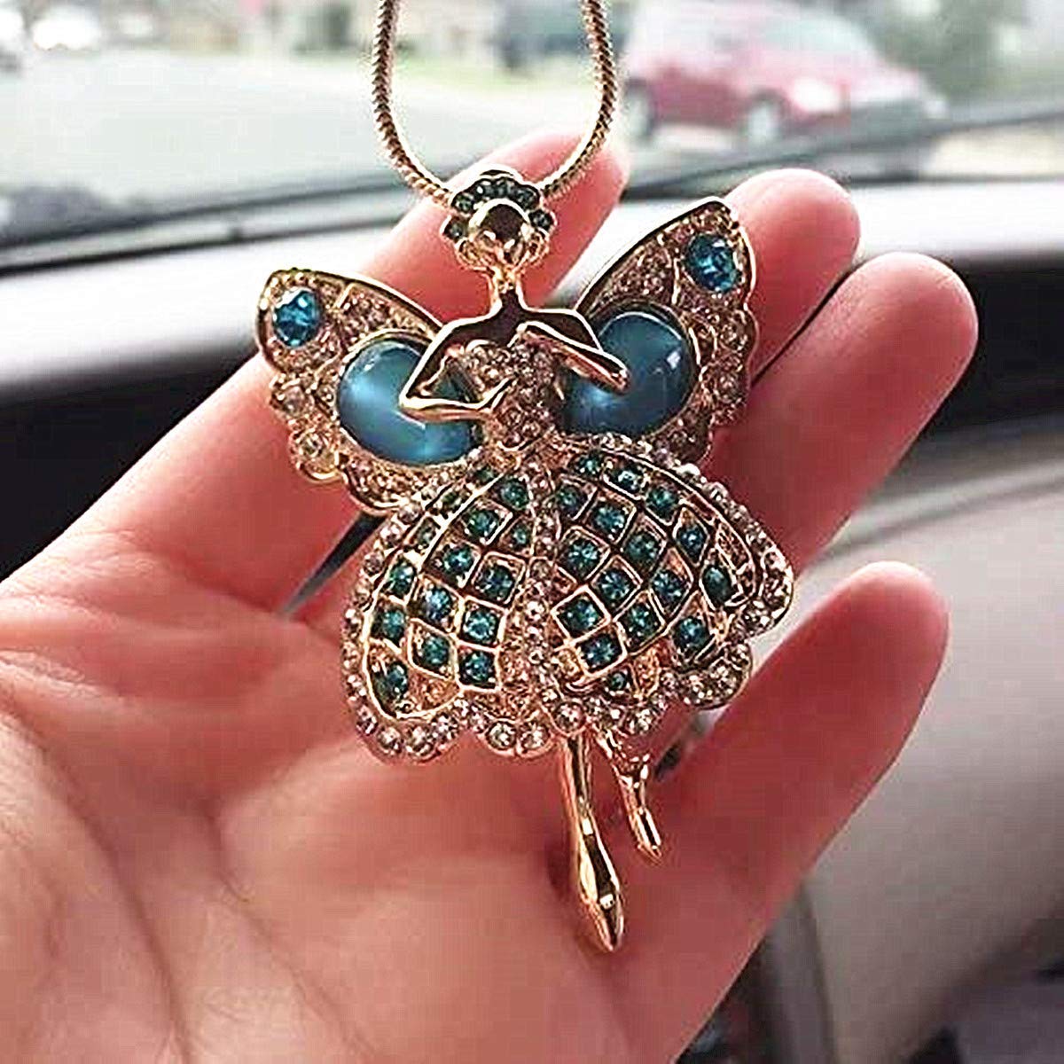 Jiamin Angel Car Charm - Guardian Angel Rearview Mirror Hanging for Travel Protection & Safe Driving | Car Accessories for Women, Gift Ideas & Spiritual Decor