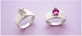 14K Gold or Sterling Silver 6mm Round Pyramid Pre-Notched Fashion Ring for Women - Size 7 (Setting 163 441/143 441) - Perfect for Everyday Wear, Gift Giving & Special Occasions