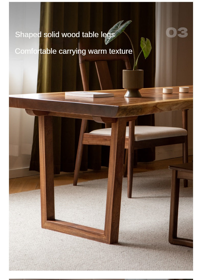 Premium Black Walnut & Ash Solid Wood Table Legs with Metal & Acrylic Accents - Sturdy Modern Furniture Legs for Dining Tables, Desks, and DIY Projects