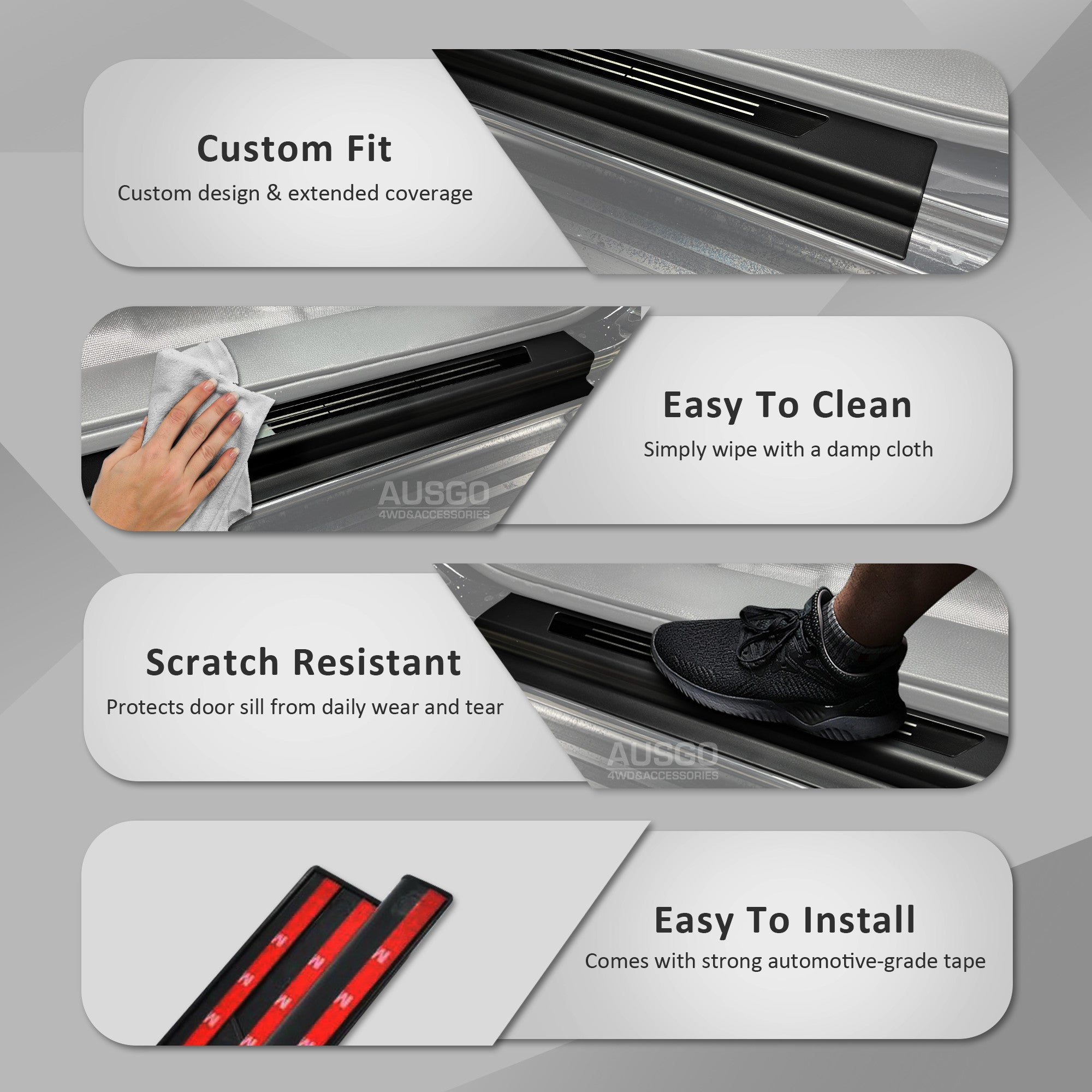 ABS Door Sill Protector for ISUZU D-MAX DMAX 2020-2023 - Heavy Duty Scratch Guard for Truck Doors - Perfect for Off-Roading & Daily Commute