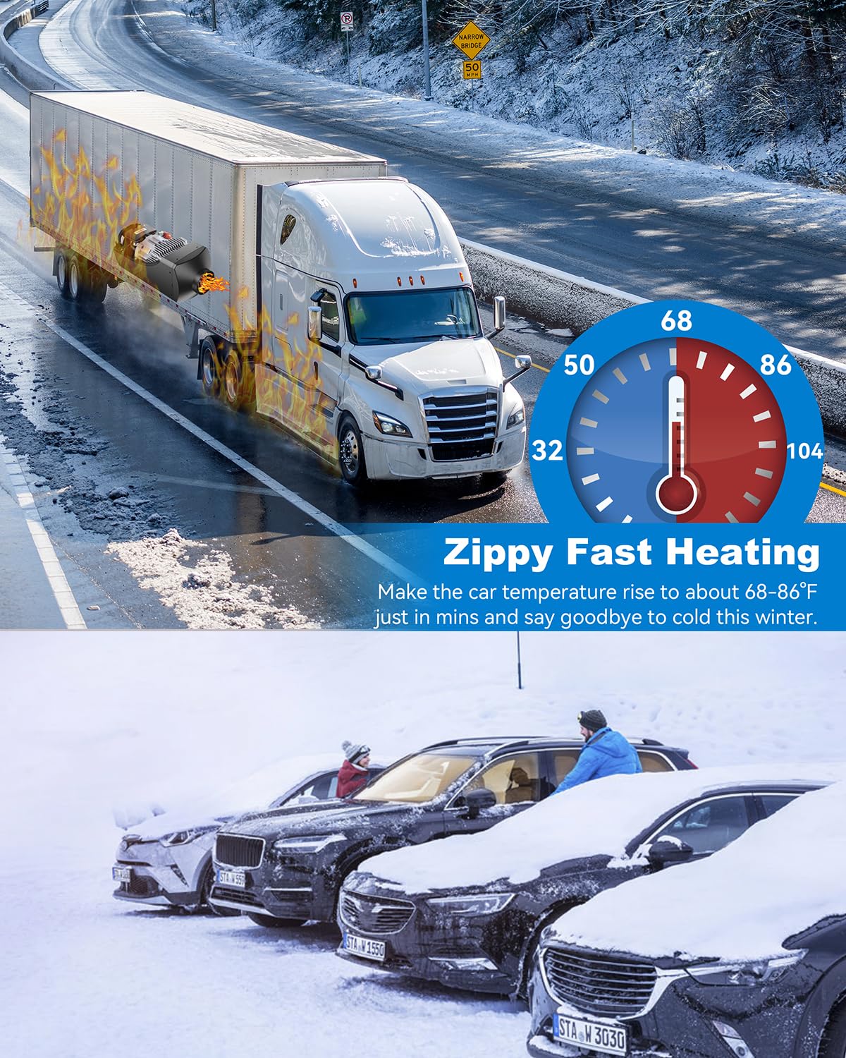 2024 8KW Bluetooth APP Control Diesel Heater Portable 12V-24V with Muffler, Remote & LCD Monitor - Fast Heating for Camping, Trucks, RVs, Boats, Garages | Defrost & Defog in Cold Weather