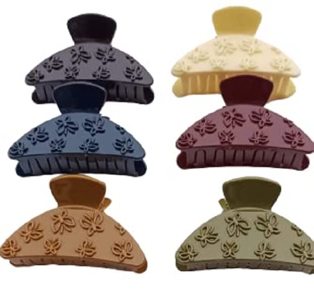 Stylish Unisex Hair Clips for Girls & Women - 6-Pack Butterfly Claw Alligator Clips with Grosgrain Ribbon & Satin Scrunchies | Perfect for School, Parties, Weddings & Everyday Hair Accessories