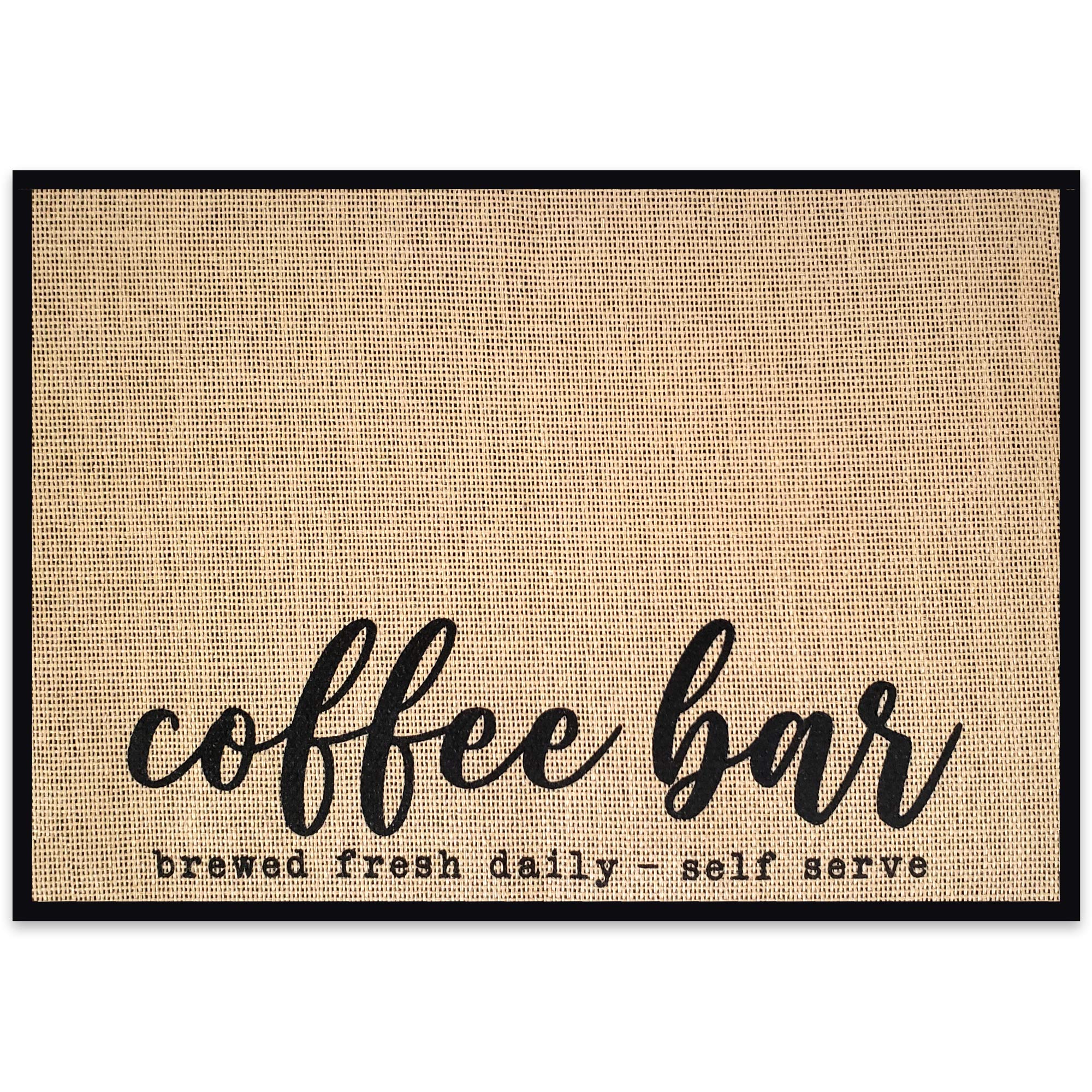 Premium Mungo Coffee Bar Mat - Non-Slip Burlap Placemat with Fabric Backing 20