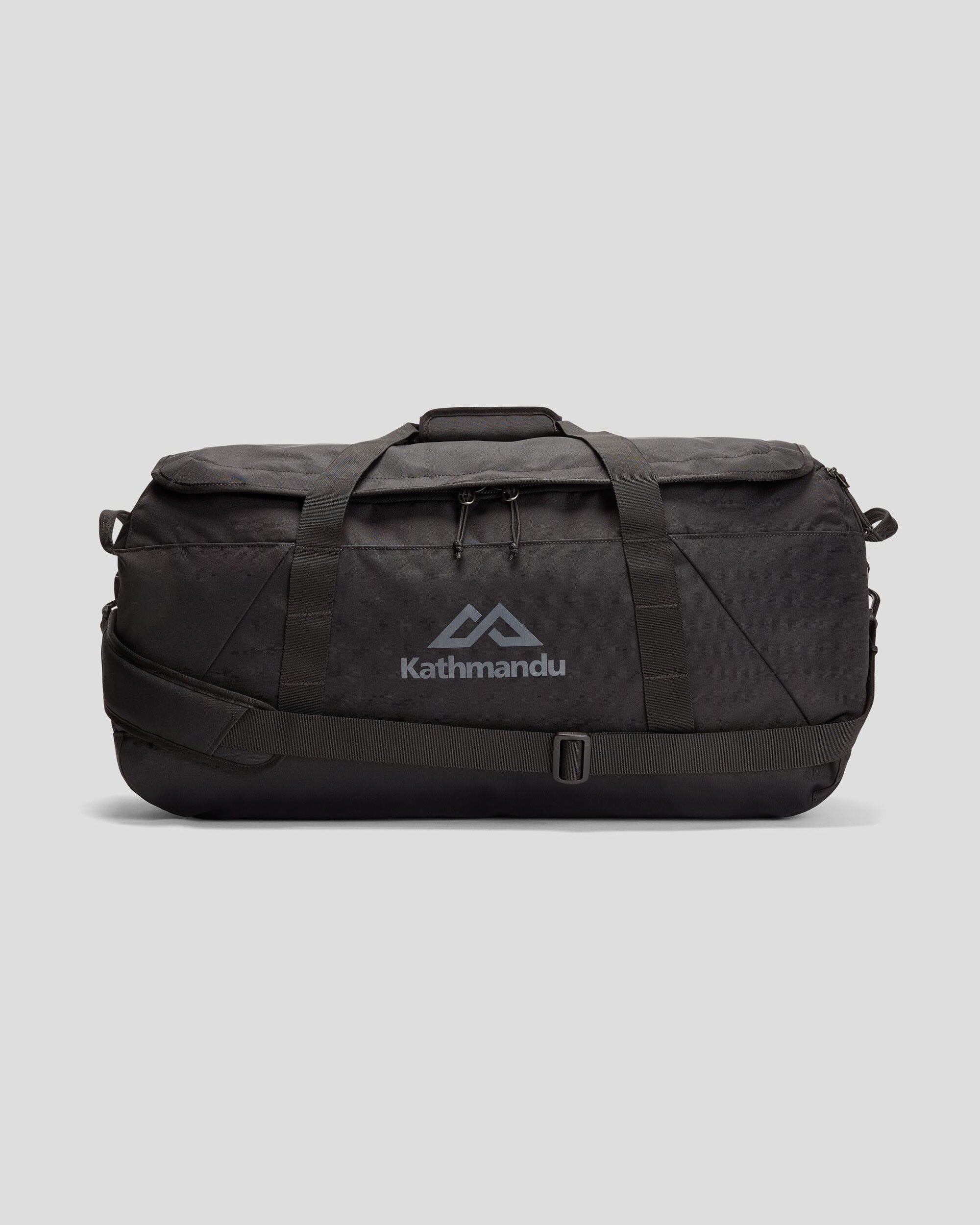 Indus Base 70L Black Stingray Duffle Bag - Large Travel Duffel for Camping, Gym & Weekend Getaways