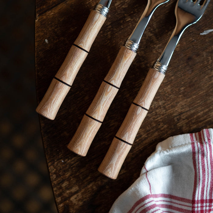 Premium Bamboo Dinner Forks - Eco-Friendly Light Wood Cutlery Set for Parties, Picnics & Sustainable Dining