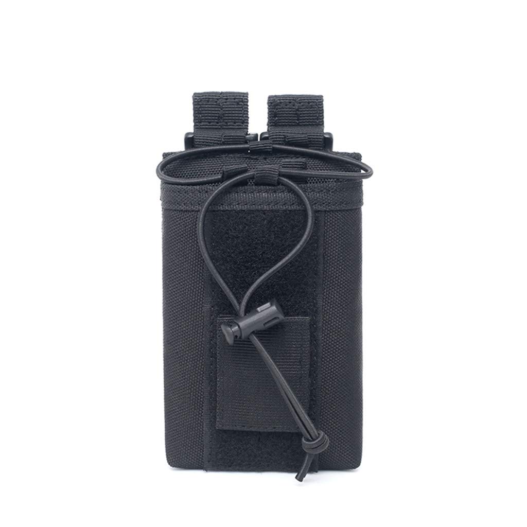 Tactical Radio Pouch Holder - Heavy Duty MOLLE Compatible Walkie Talkie Case for Military & Outdoor Use - Black | Perfect for Hiking, Camping & Emergency Communication
