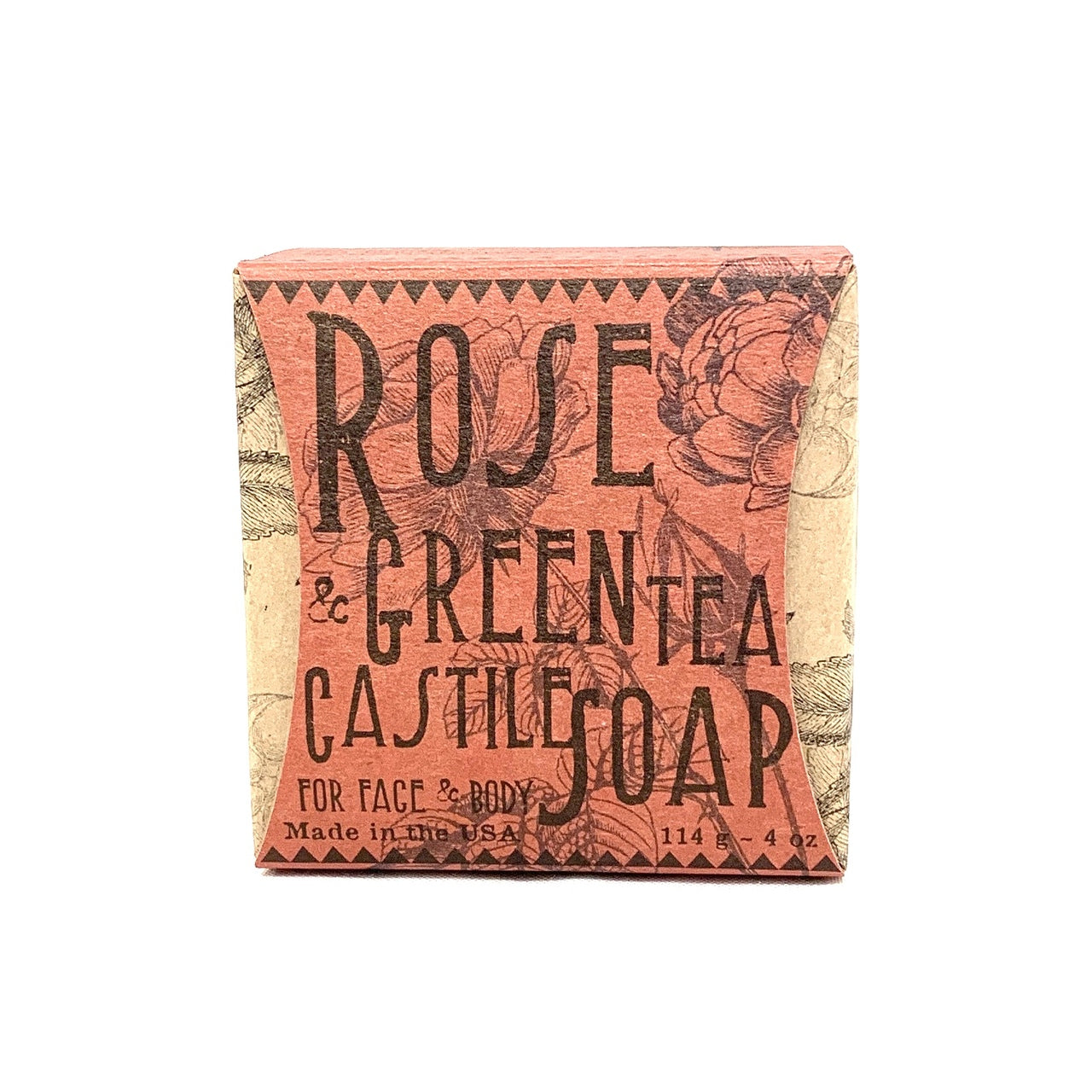 Organic Rose & Green Tea Castile Soap for Face & Body - Vegan, All-Natural, Moisturizing Bar Soap - Perfect for Sensitive Skin, Acne-Prone Skin & Daily Cleansing