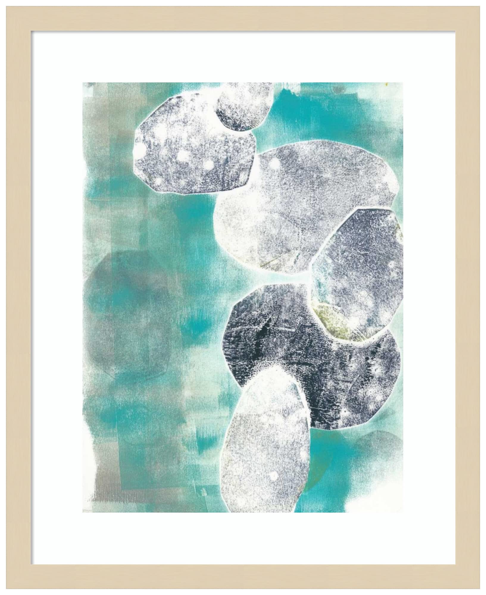 Amanti Art Framed Wall Art Print 21x17 - Abstract Descending Orbs II by Jennifer Goldberger | Modern Contemporary Home Decor | Small Poster Painting for Living Room, Bedroom, Bathroom | Perfect for Office, Dining Room & Hallway Decor