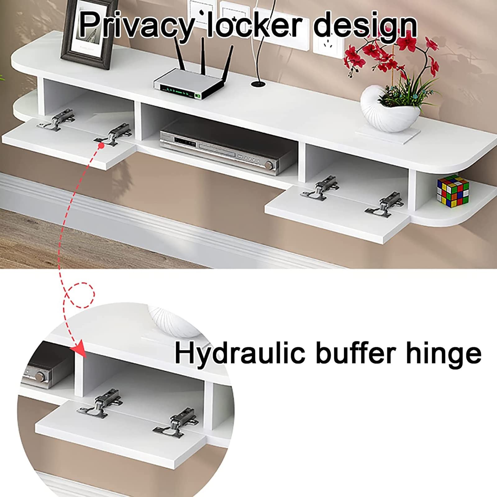 Wall Mounted Floating TV Stand - 100x22x18.2cm Modern TV Shelf with Storage, Space-Saving Media Console for Living Room & Home Office (Black) - Perfect for Small Spaces & Entertainment Centers