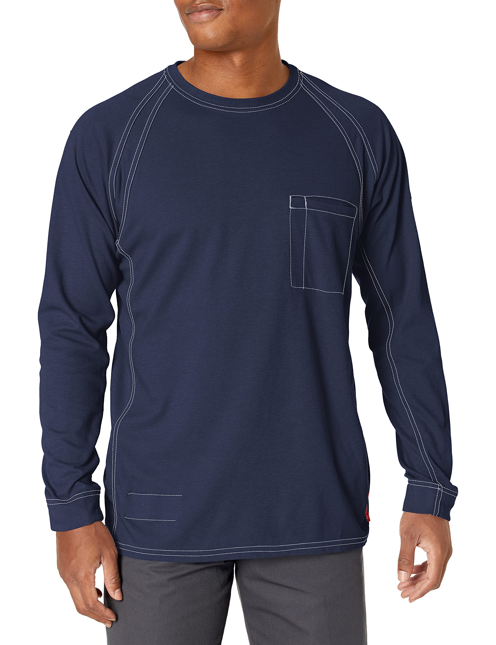 Men's IQ Series Comfort Knit Long Sleeve T-Shirt - Soft Breathable Cotton Tee for Casual Wear, Work & Outdoor Activities