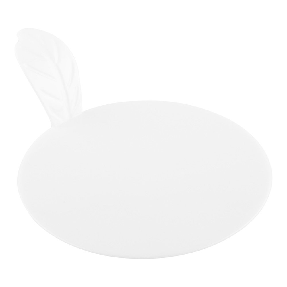 Restaurantware 100-Pack 3x3x1 Inch Round Disposable Plastic Appetizer Plates with Built-In Handle - Premium White Dessert Plates for Parties, Catering & Events - Durable Serving Dishes for Pastries, Canapés & Finger Foods