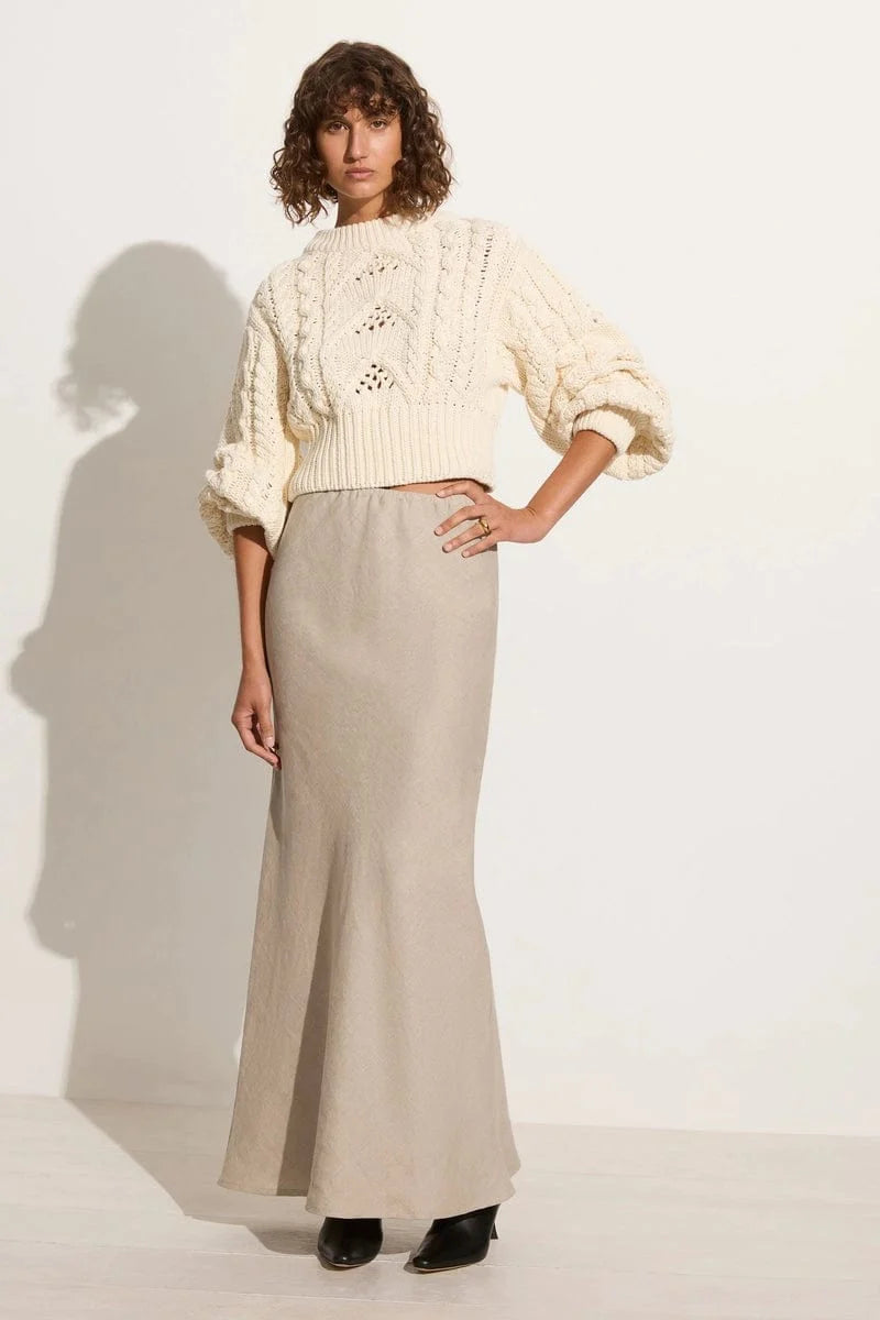 Alanna Knit Sweater Women's Casual Pullover Off White | Cozy Winter Fashion for Office, Date Night & Holiday Outfits