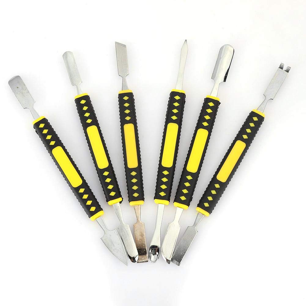 6-Piece Stainless Steel Pry Tool Repair Kit with Anti-Slip Handle - Dual-End Spudger for iPhone, Laptop, Tablet, Watch & Electronics Repair | Perfect for DIY Fixes & Professional Tech Maintenance