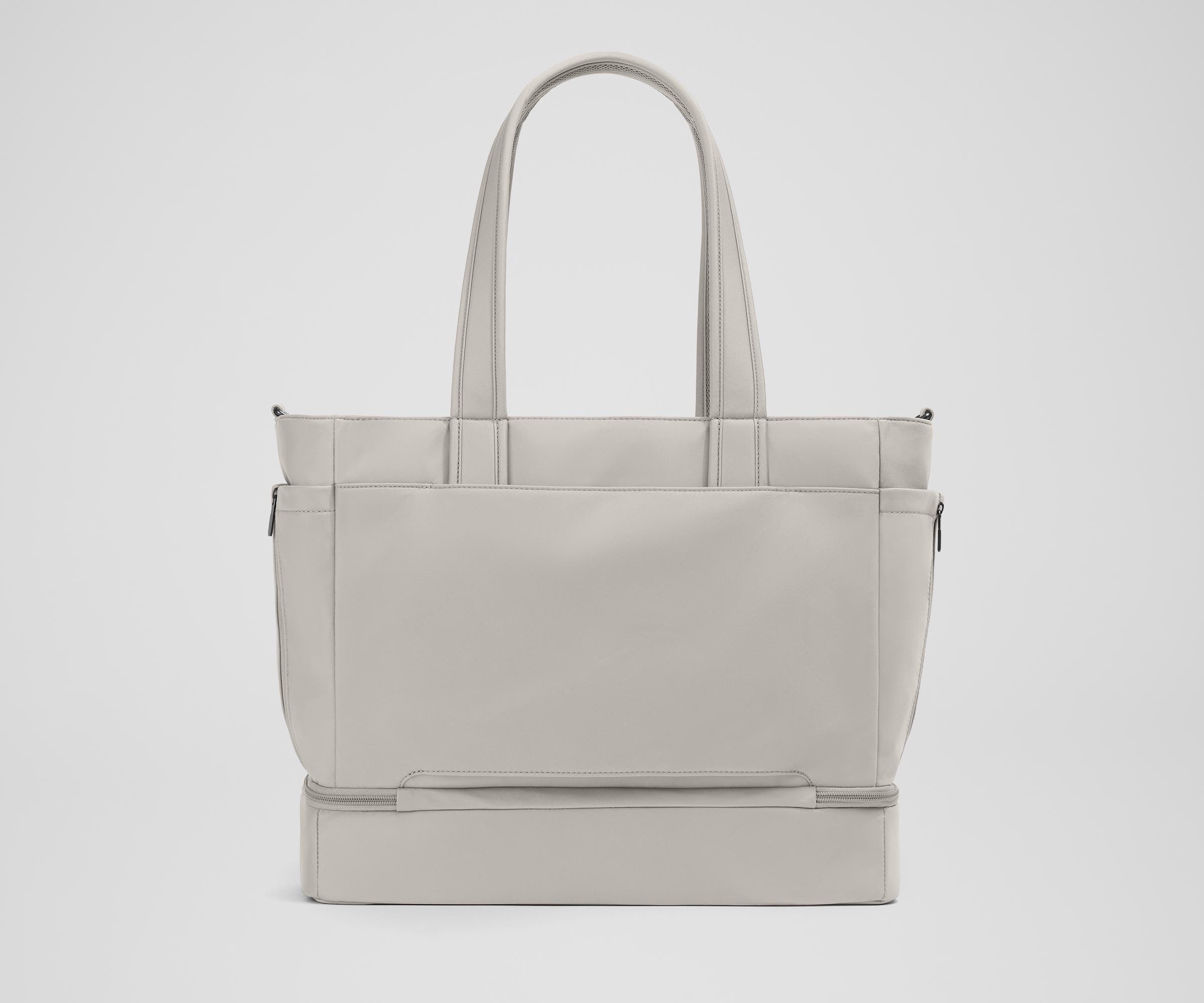 Premium Double Diaper Tote Bag in Cloud Gray - Stylish & Spacious Baby Essentials Organizer for Moms on the Go - Perfect for Daycare, Travel & Shopping Trips