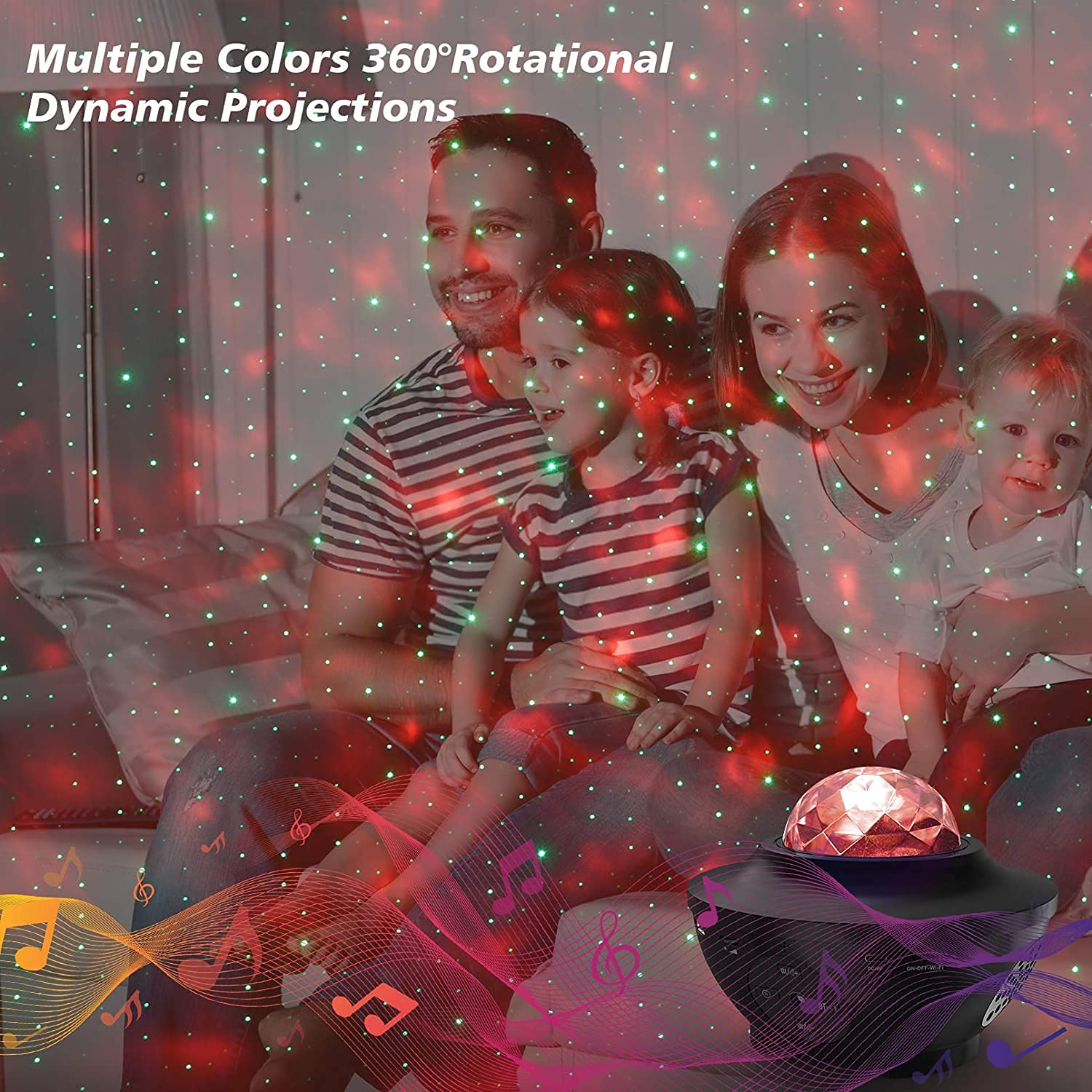 Galaxy Projector Night Light with Bluetooth Speaker & Timer - Starry Sky Projector for Bedroom, Kids Room, Party Decor - Perfect Christmas Gift for Adults & Teens