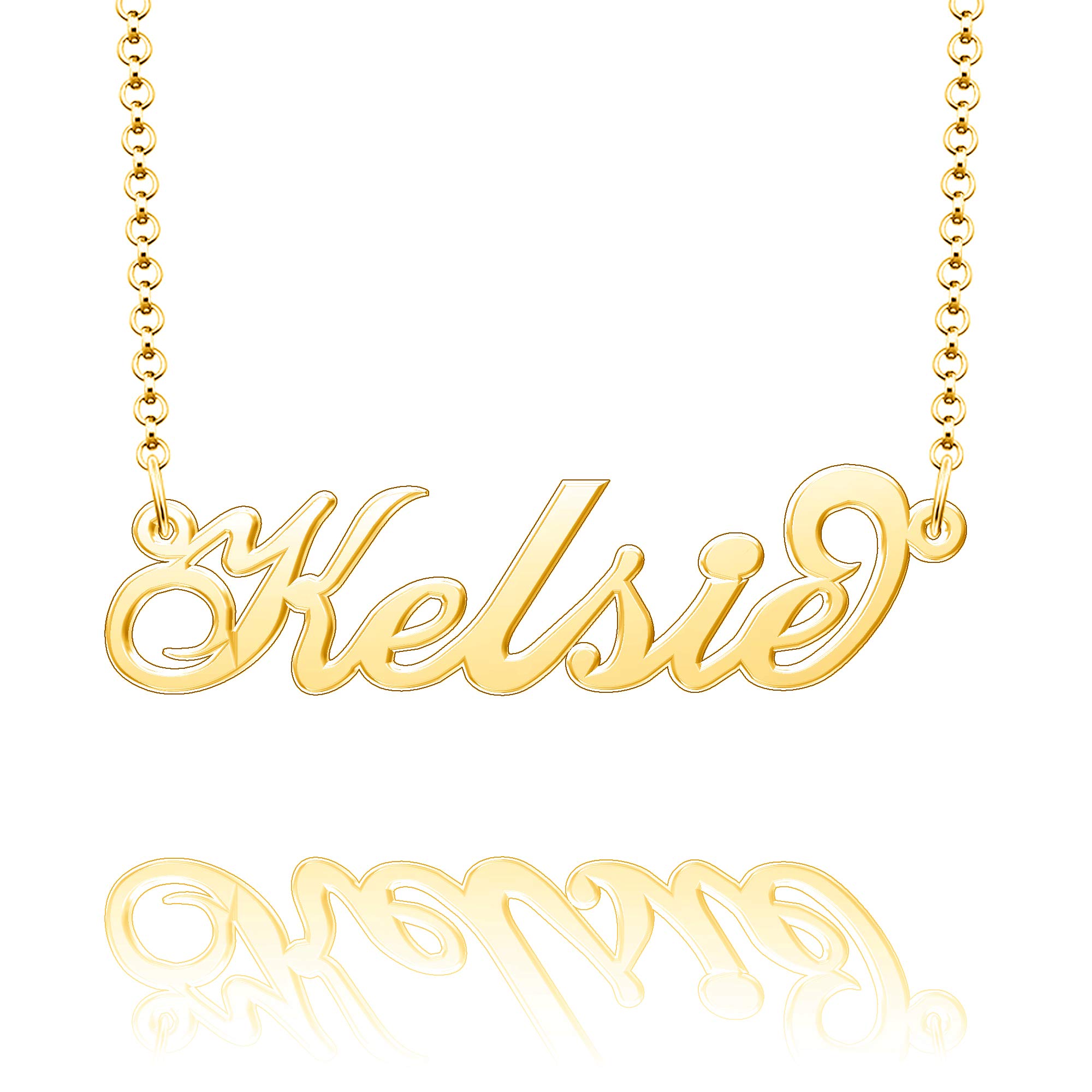 Personalized Handmade Kelsie Custom Necklace for Women - Engravable Chain Pendant Gift for Mom, Wife, Girlfriend | Birthday, Anniversary, Valentine's Day Present