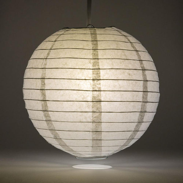 5 Pack 8 Inch Gray Round Paper Lanterns with Even Ribbing - Chinese Style Hanging Decor for Weddings, Parties & Home Decoration | Perfect for Asian-Themed Events, Baby Showers & Festival Celebrations