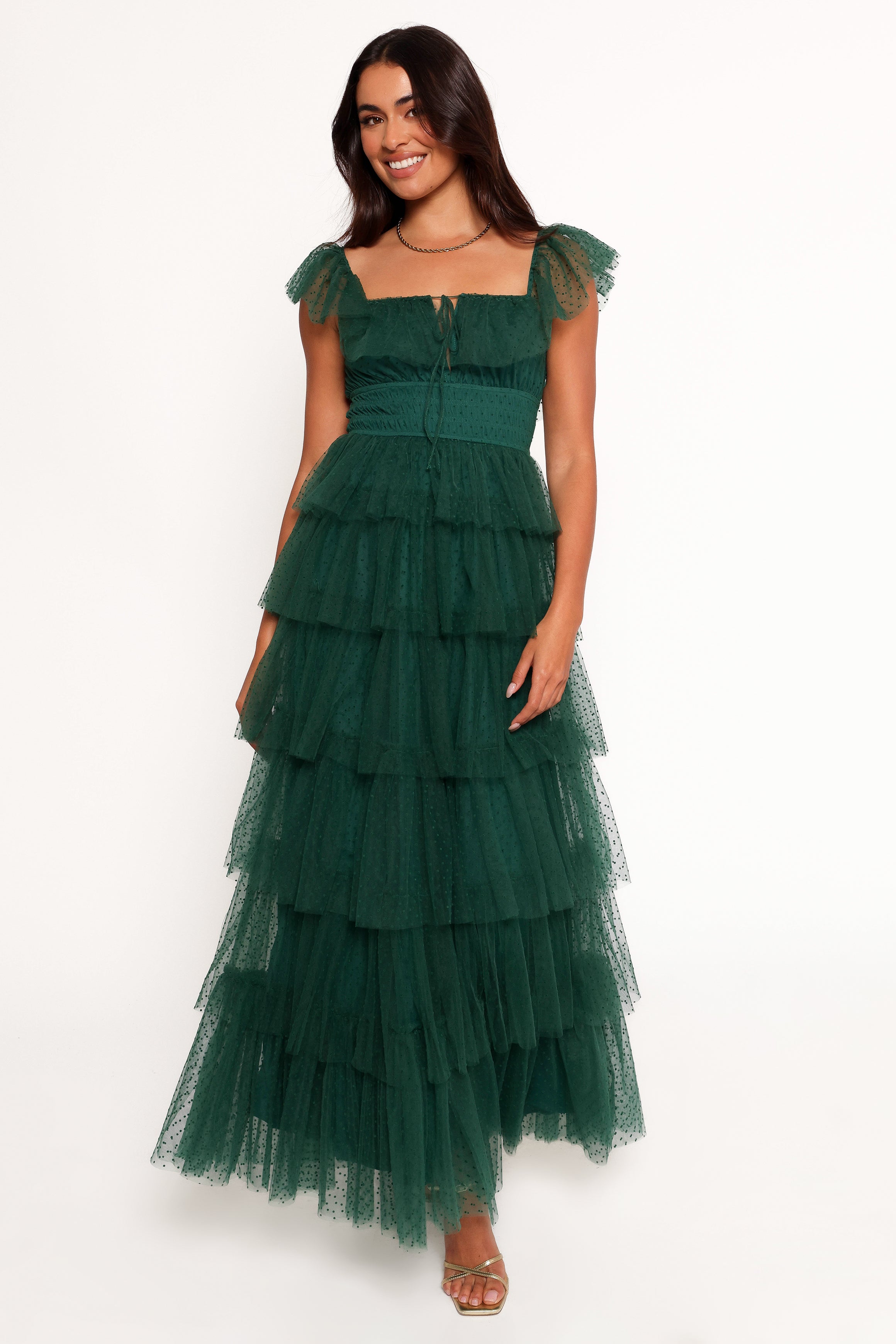 Belle Maxi Dress in Hunter Green - Elegant Long Flowy Dress for Women, Perfect for Weddings, Parties & Summer Outfits