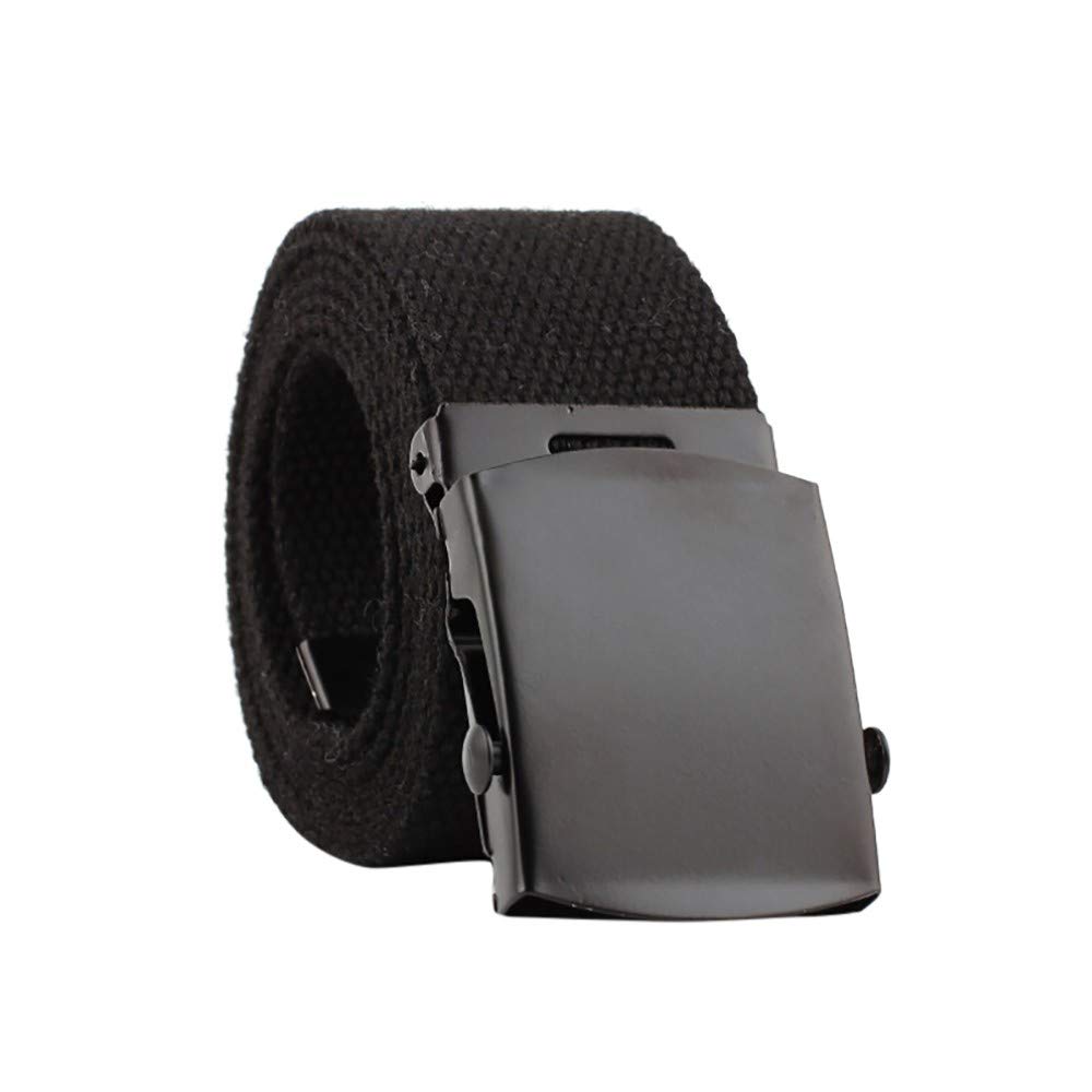 Automatic Nylon Dress Belt for Men & Women - Adjustable Canvas Belt with Buckle - Black Leather Strap for Formal & Casual Wear - Perfect for Office, Business, Wedding & Everyday Use