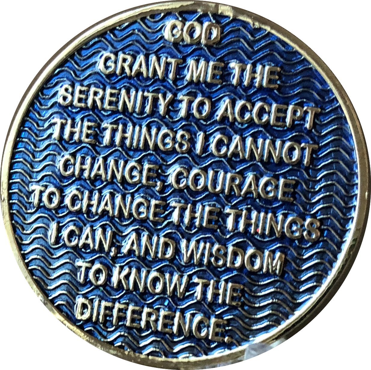 24 Year AA Medallion - Dusty Blue & Gold Plated Chip XXIV - Perfect for Anniversary Gifts, Graduation Keepsakes & Collectibles