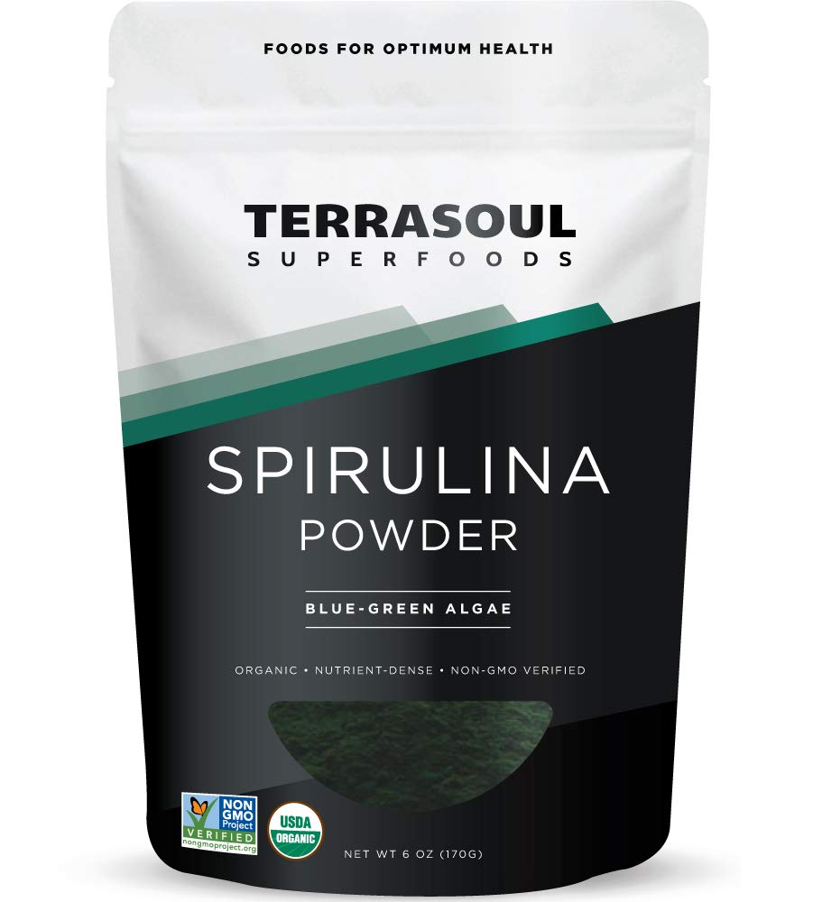 Organic Spirulina Powder by Terrasoul Superfoods | 6 Oz | Vegan Protein & Green Superfood Boost | Supports Immunity & Detox | Perfect for Smoothies, Elixirs & Wellness Drinks | Gluten-Free & Non-GMO | Ideal for Athletes, Health Enthusiasts & Daily Wellness Routines
