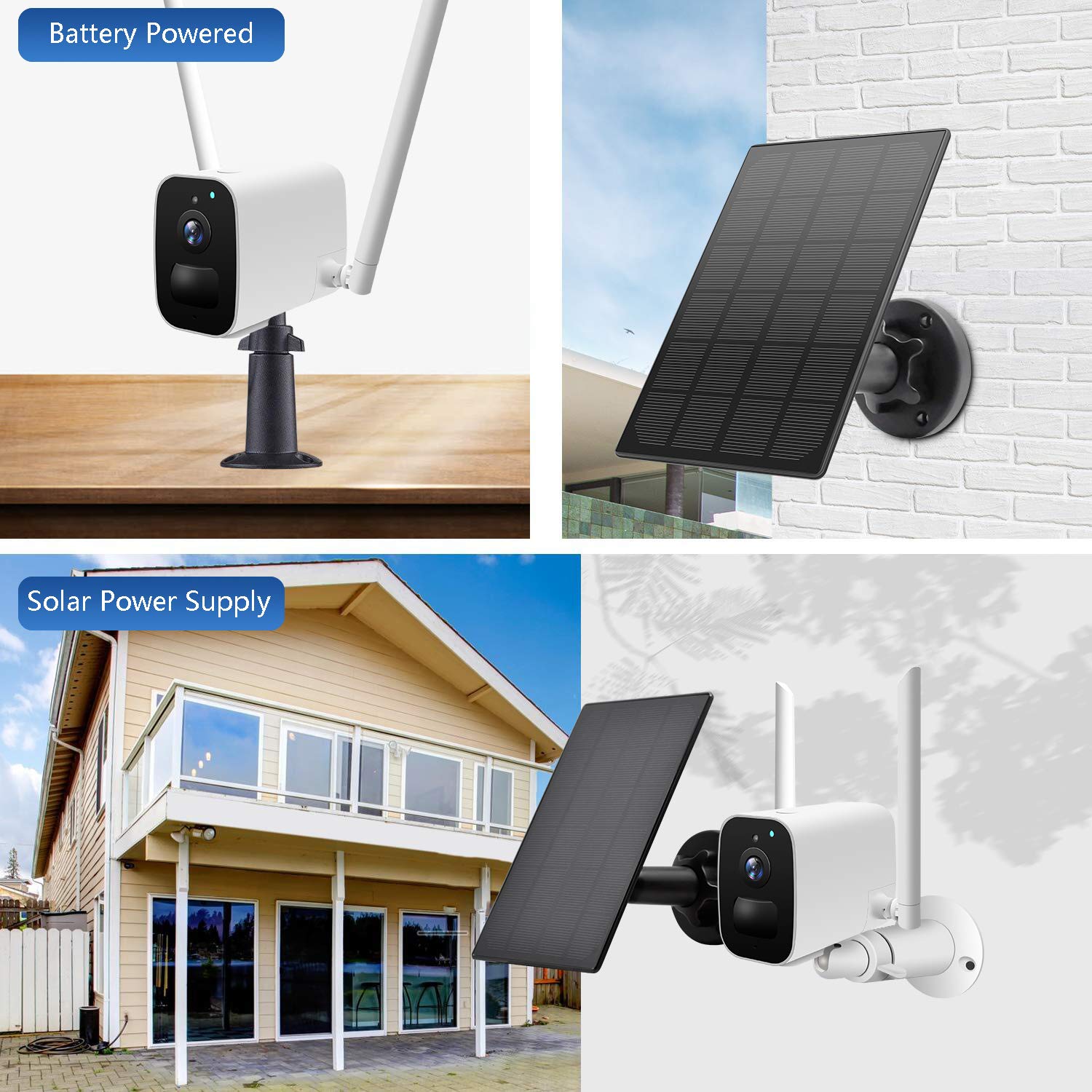 High-Efficiency Solar Panel for Wireless Outdoor Security Cameras - Weatherproof & Durable Power Supply for Home Surveillance Systems (Perfect for Backyard, Garage & Driveway Security)
