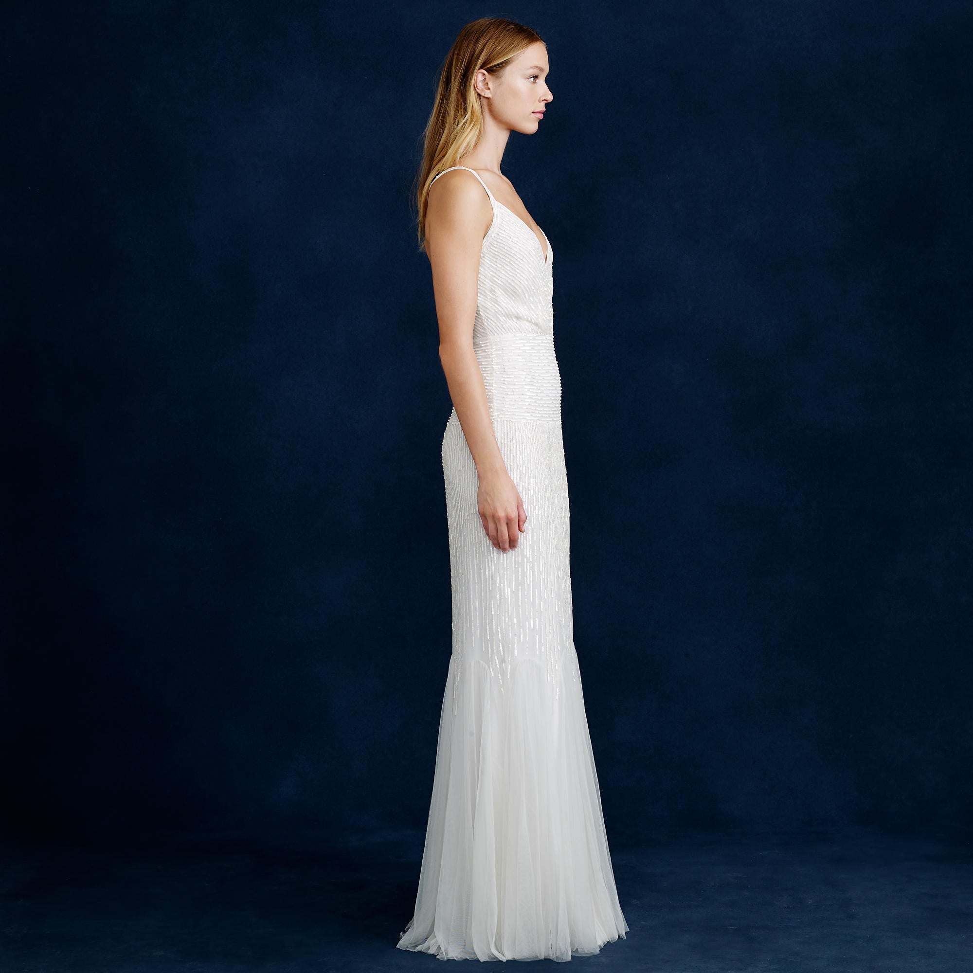 J. Crew Harper Beaded Mermaid Wedding Dress - Elegant Beaded Lace Bridal Gown for Beach, Church & Formal Weddings