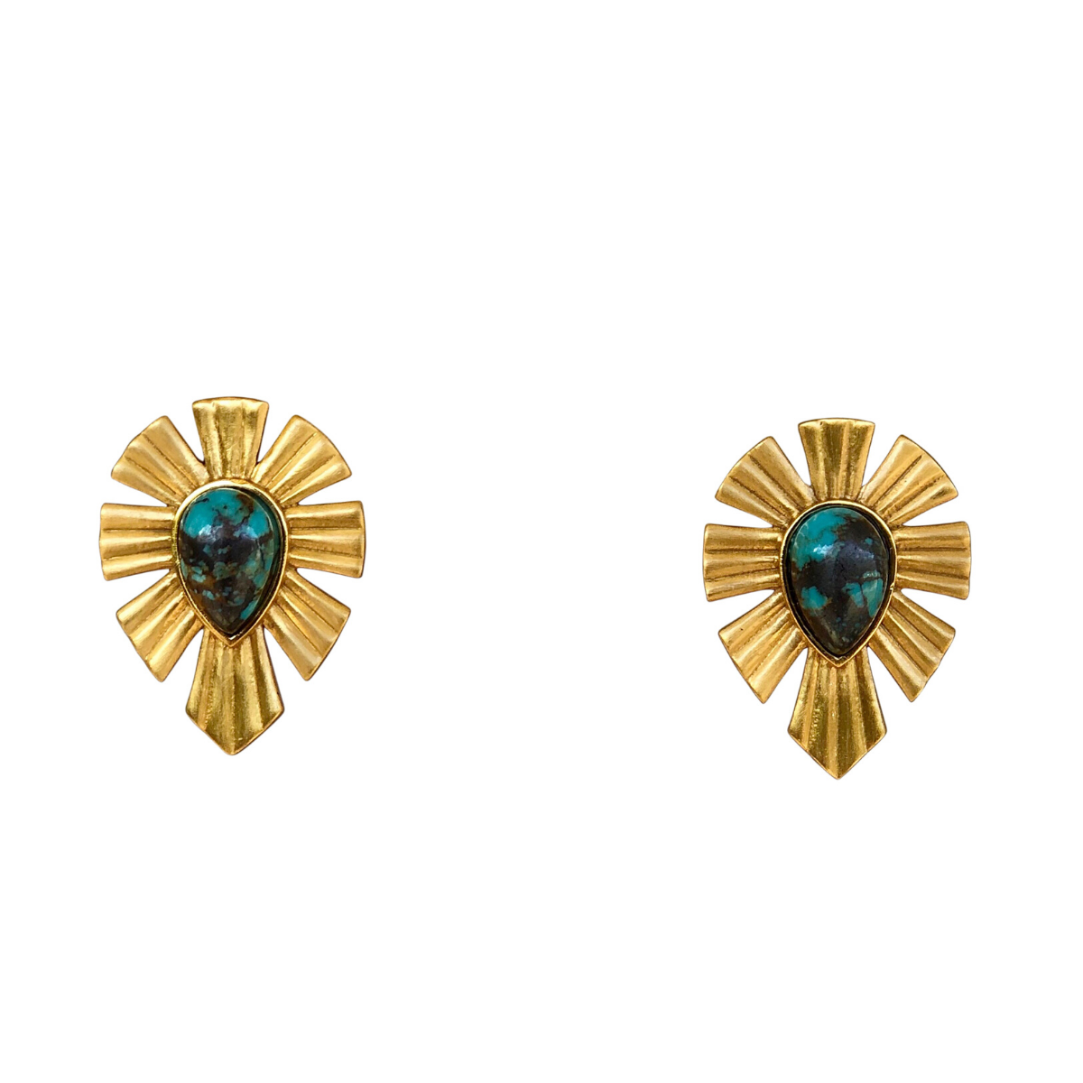 Turquoise Gold Stud Earrings for Women - Bold & Elegant Jewelry for Everyday Wear & Special Occasions