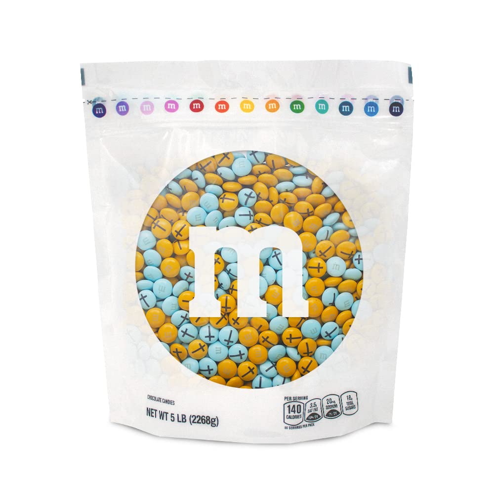5lb Bulk M&M's Milk Chocolate Candy with Cross Clipart - Perfect for Christening Gifts, Baptism Party Decorations, Cupcake Toppers, and Party Favors | Ideal for Baby Showers, Religious Celebrations & Sweet Table Displays