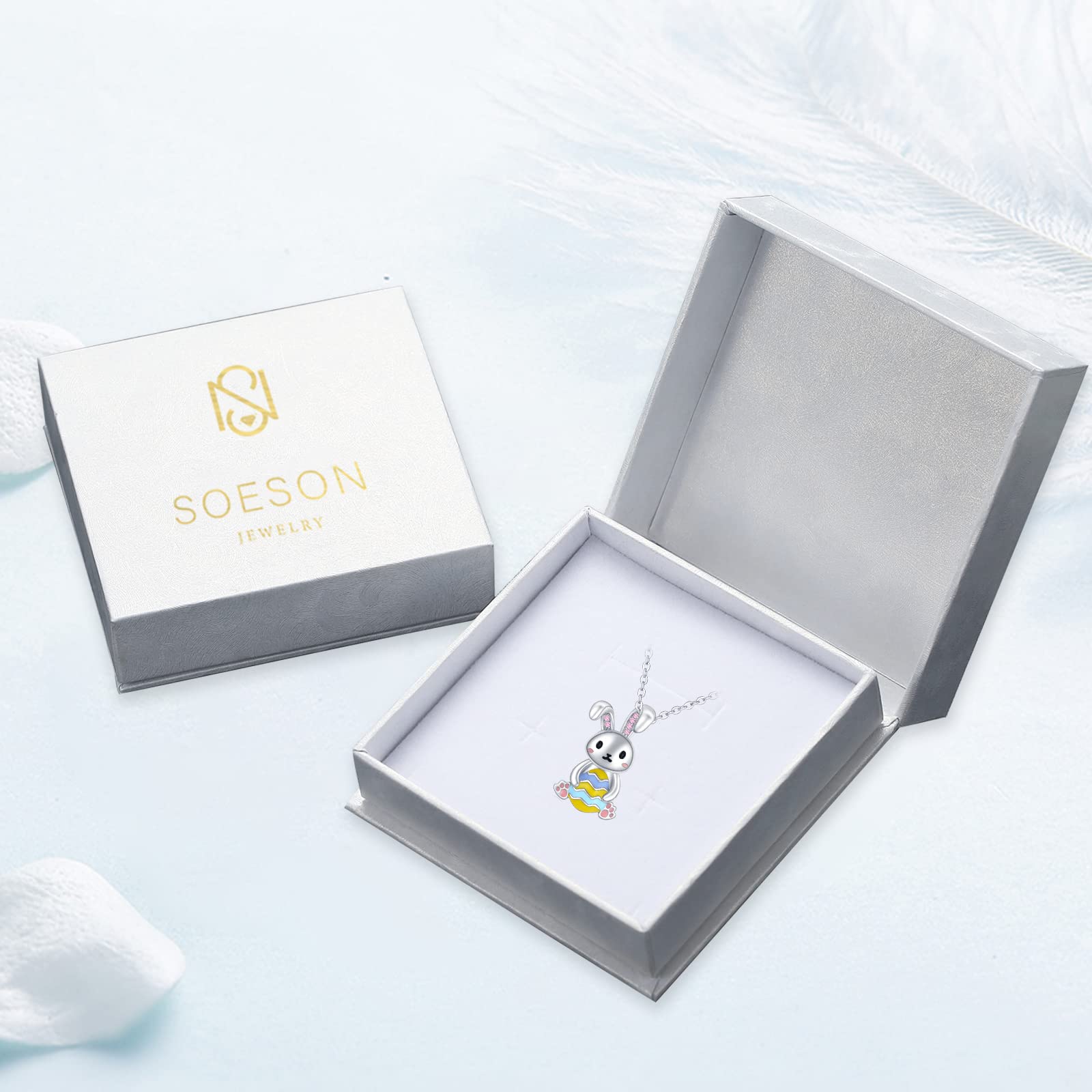 Sterling Silver Bunny Necklace for Women - Elegant Rabbit Pendant Jewelry, Easter Gift for Mom, Mother's Day Present | Perfect for Easter Celebrations, Spring Fashion Accessories, and Thoughtful Gift Giving