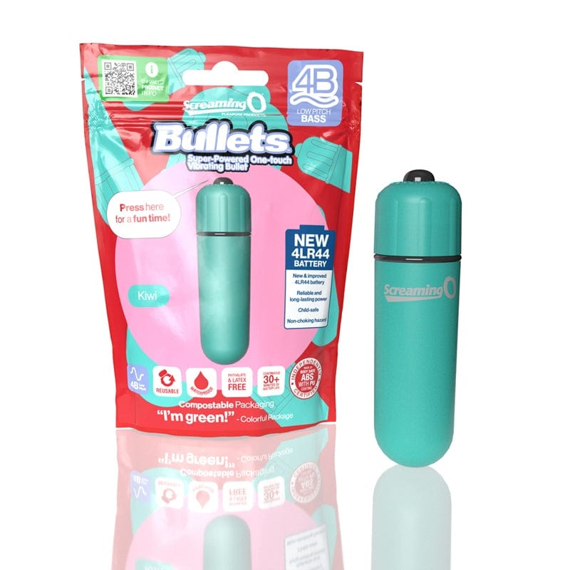 Screaming O 4B Bullet Kiwi Vibrator - Powerful Mini Massager for Women & Couples - Perfect for Personal Pleasure & Sensual Play