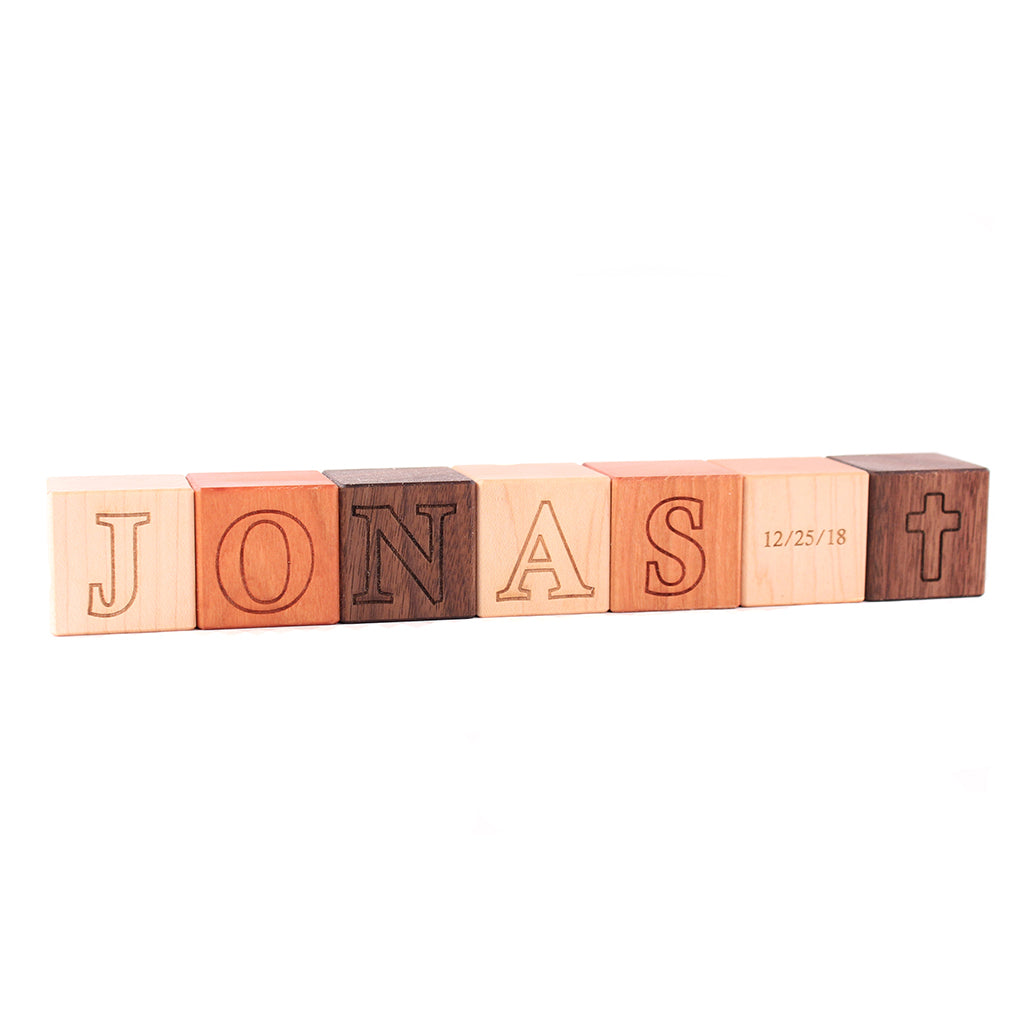 Personalized Baptism Name Blocks - Custom Wooden Baby Christening Gift for Boys & Girls - Perfect for Baptism, Christening, and Baby Shower Decorations