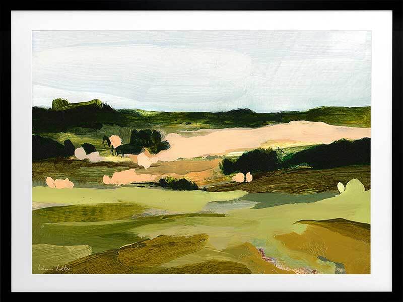 Fields of Green Framed Art Print - Nature Landscape Wall Decor for Living Room, Bedroom & Office - Perfect for Home Decor & Gift Giving
