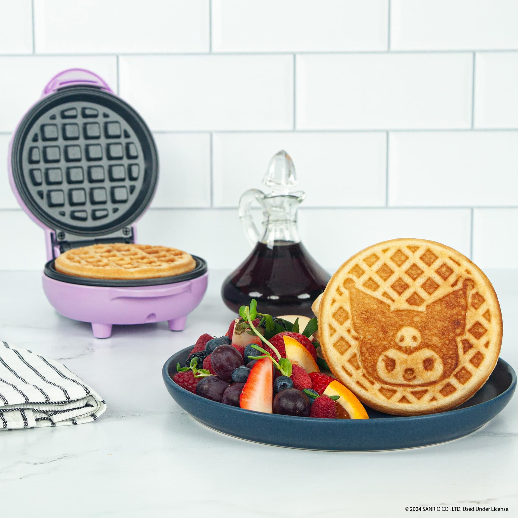 Uncanny Brands Hello Kitty Kuromi Mini Waffle Maker - Cute Character Waffle Iron for Kids & Adults - Perfect for Breakfast, Snacks & Party Treats