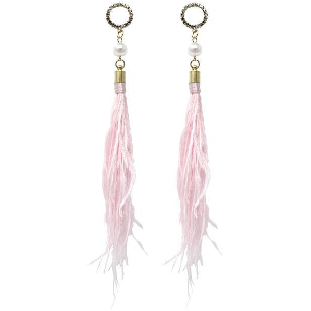 Exquisite Pearl Feather Earrings for Women - Elegant Handmade Jewelry Gift for Parties, Weddings & Special Occasions