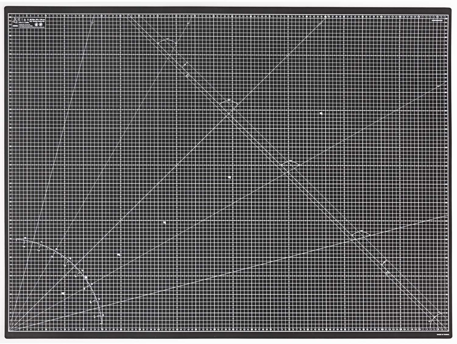 Self-Healing Cutting Mat A0 Size 120x90cm (47x35in) - 5-Ply Craft Mat for Sewing, Quilting & DIY Projects | Black & Beige Art Cutting Board | Perfect for Fabric Cutting, Scrapbooking & Hobby Crafts