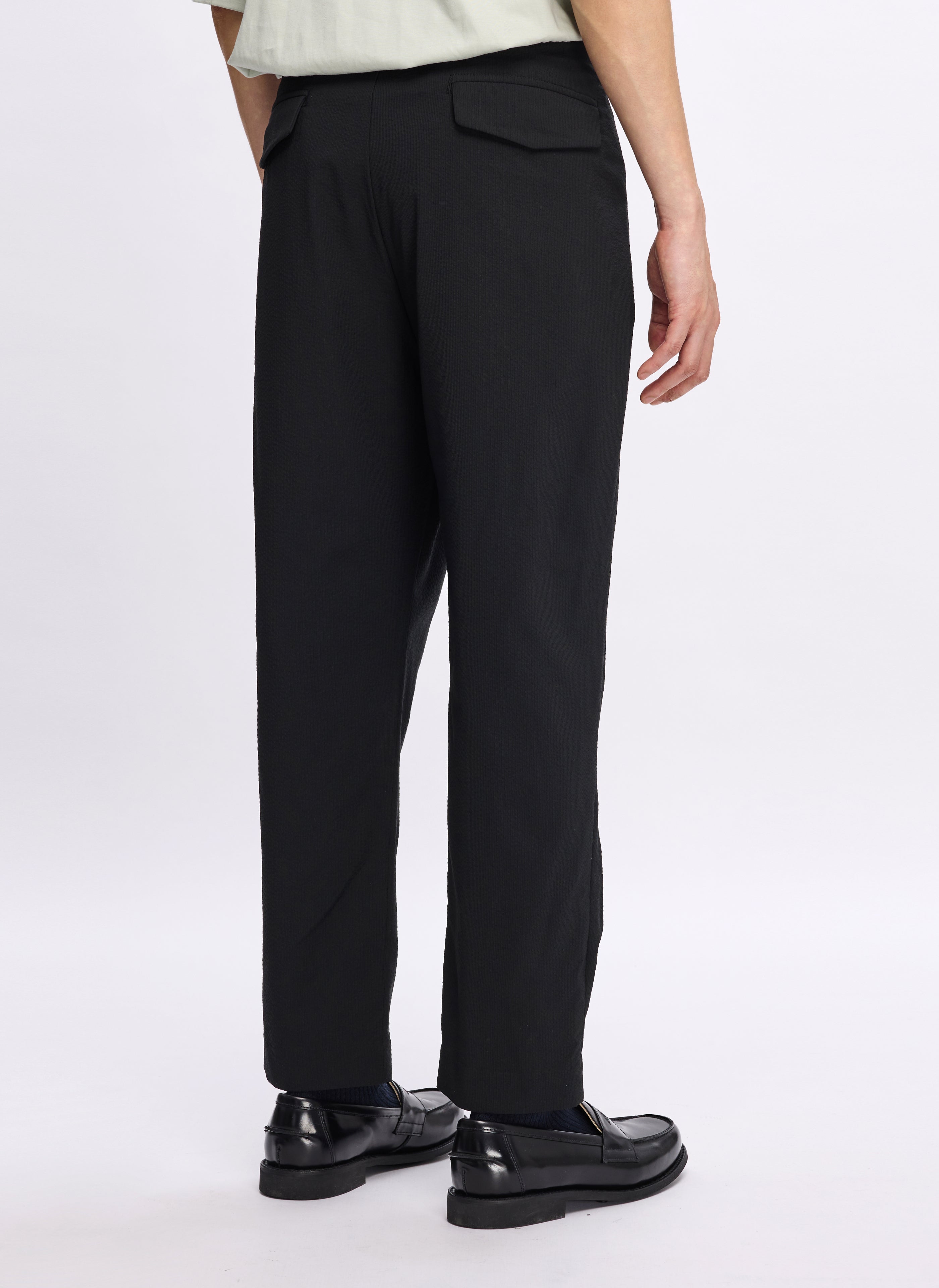 ECO Seersuckers Solotex Relaxed Tapered Ankle Pants for Men (Size 10) - Comfortable Casual Wear for Office, Travel & Everyday Use