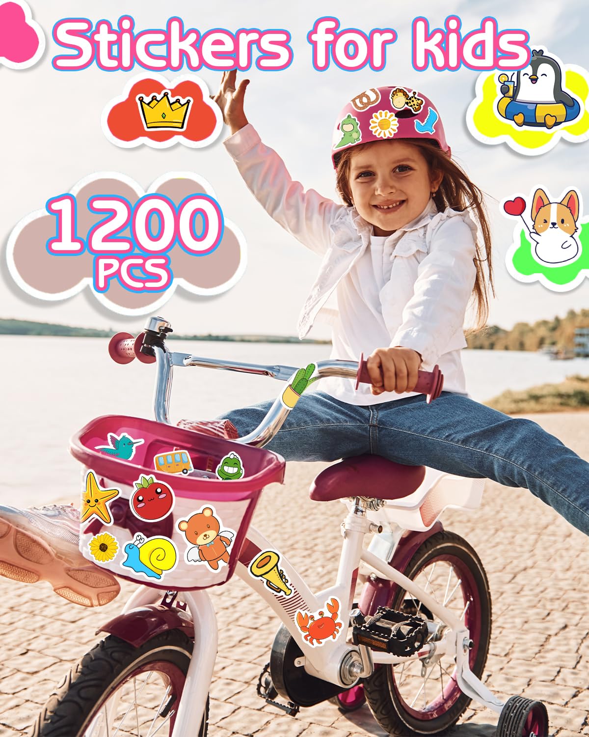1200 Pcs Waterproof Vinyl Stickers for Kids & Teens - Cute Kawaii Animal Stickers for Water Bottles, Phones, Laptops, Skateboards - Bulk Aesthetic Sticker Pack for Boys, Girls, Teachers - Perfect for School, DIY Crafts & Personalizing Belongings