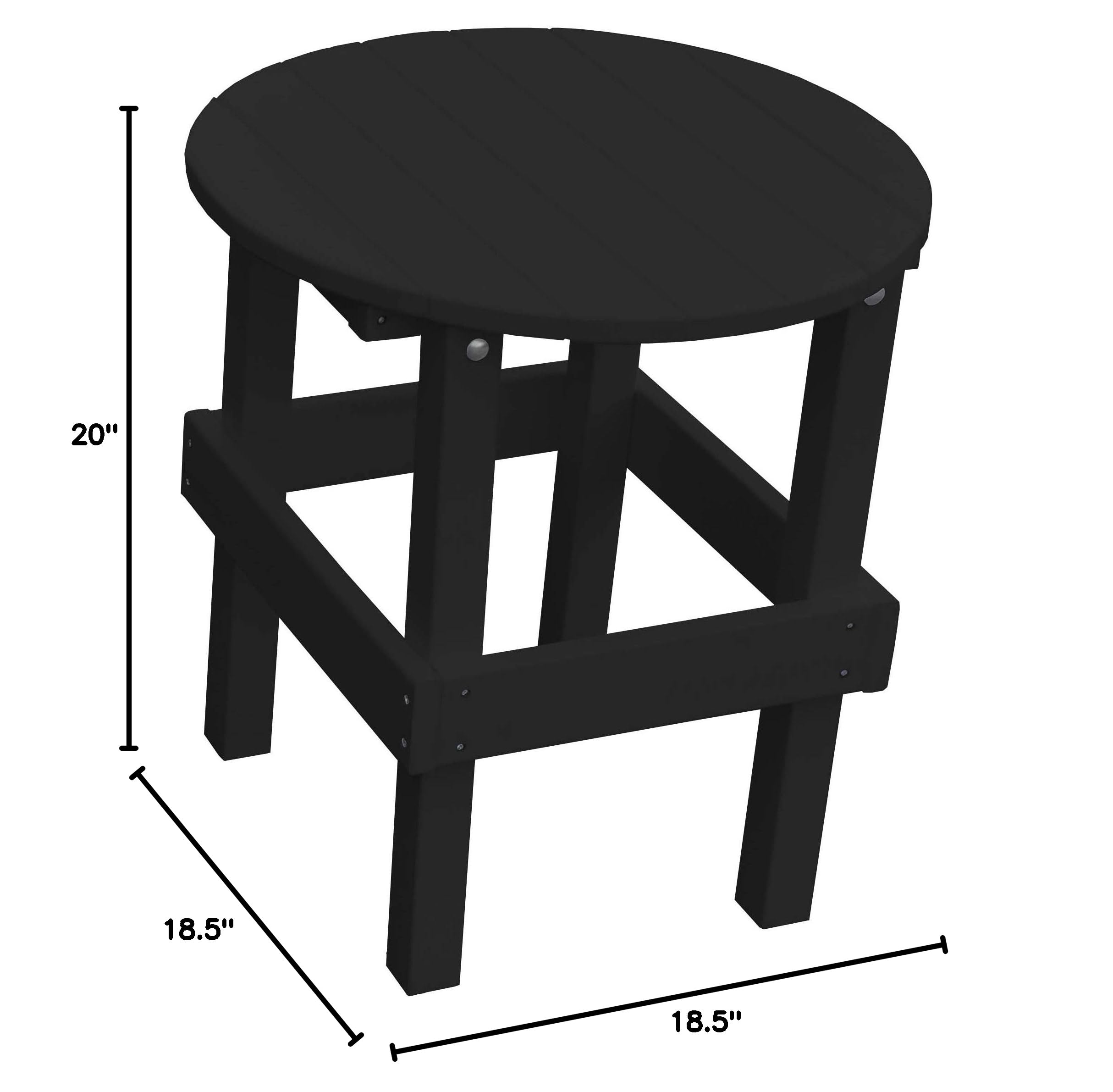 Black Round Poly Side Table by Furniture Barn USA - Perfect for Living Room, Patio, or Bedroom Accent Furniture