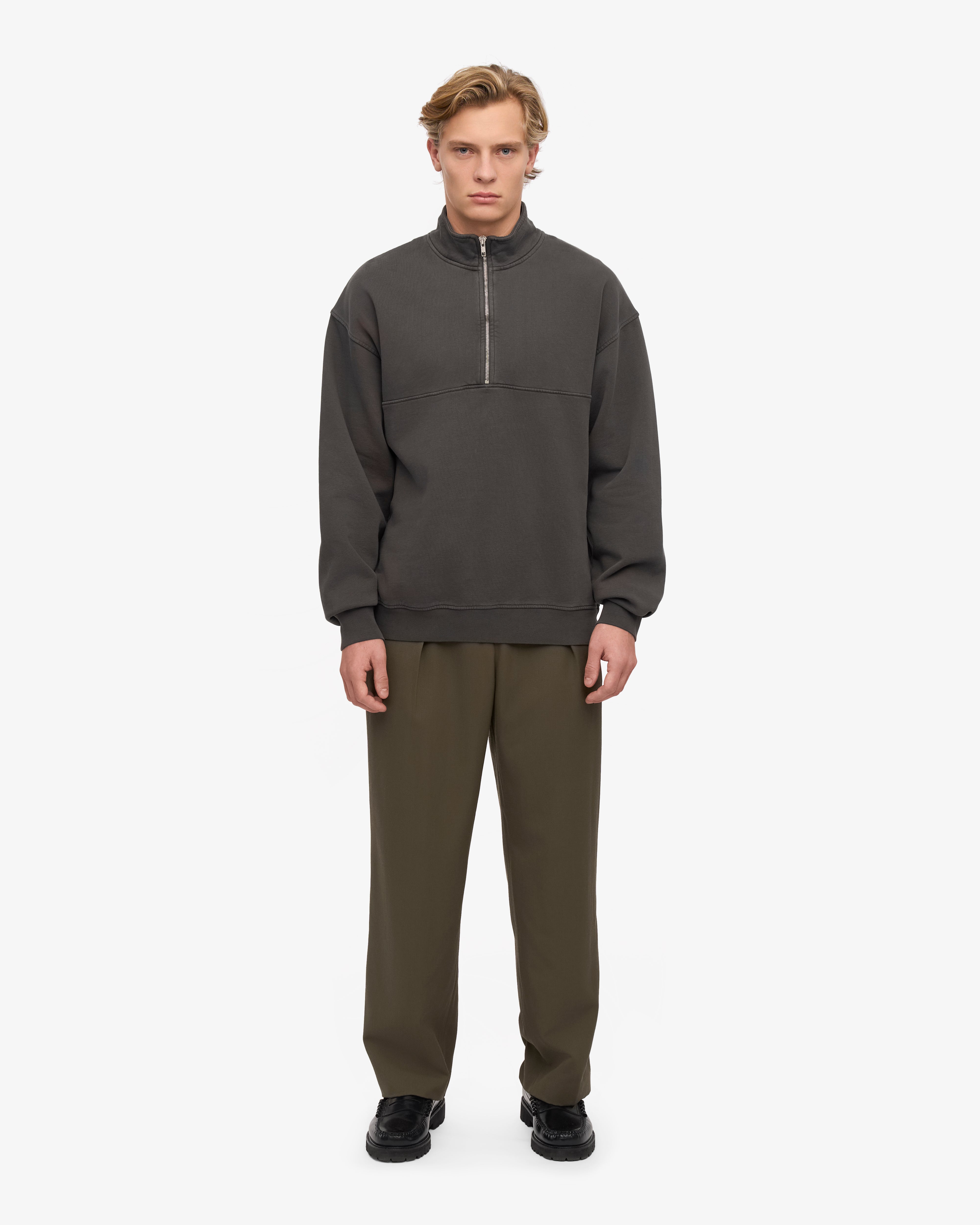 Organic Cotton Quarter Zip Sweatshirt for Men & Women | Lava Grey | Eco-Friendly & Comfortable | Perfect for Casual Wear, Outdoor Activities & Layering