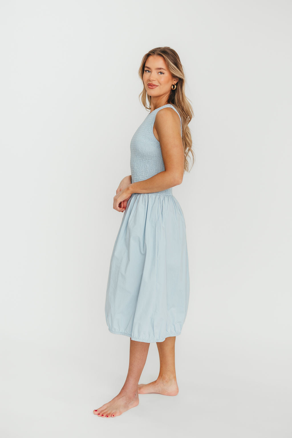 Isla 100% Cotton Casual Summer Dress for Women - Light Blue Flowy Maxi Dress with Pockets | Perfect for Beach, Vacation & Everyday Wear