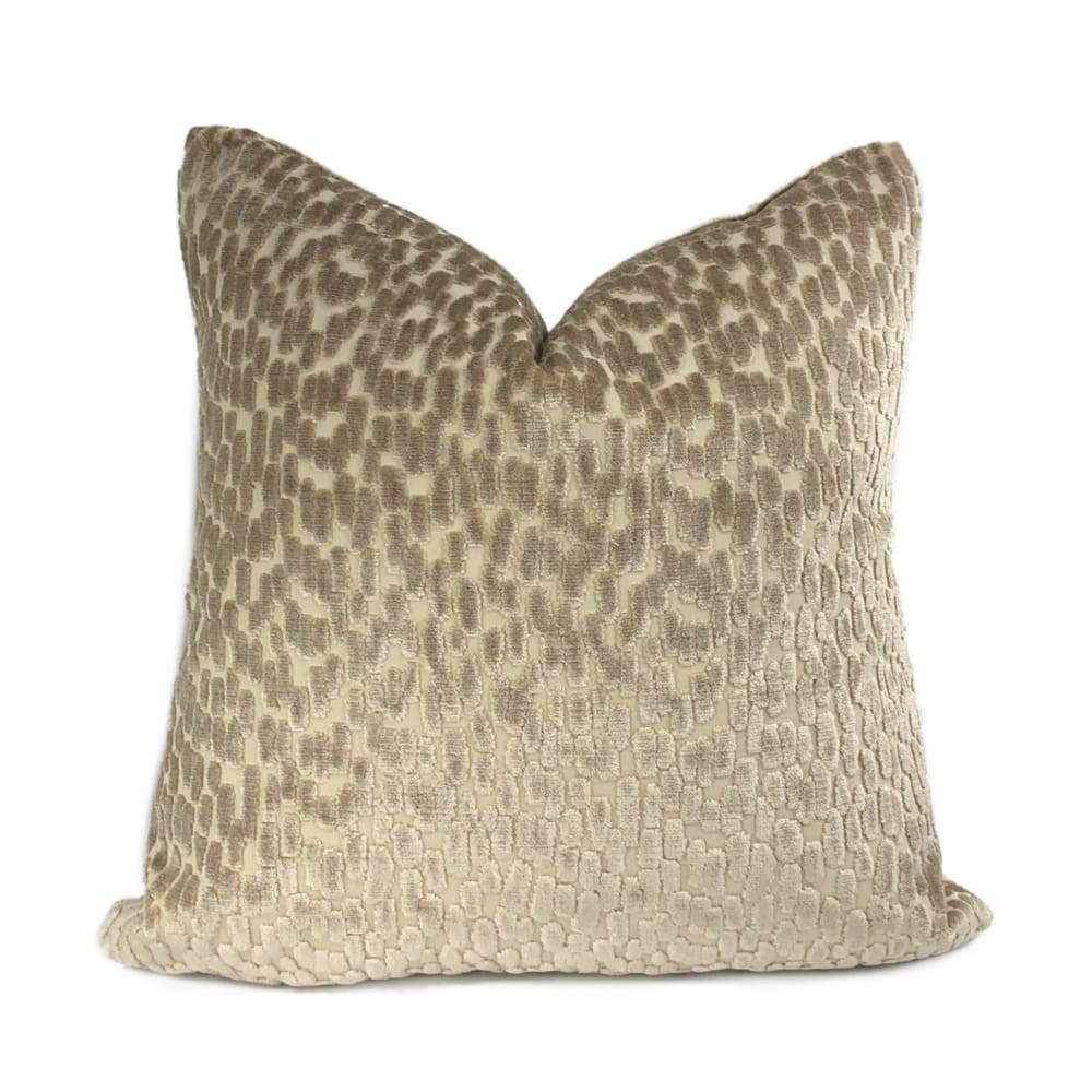 Bellini Sahara Sands Cut Velvet Dots Pillow Cover - Luxury Decorative Throw Pillow Case for Sofa, Bed & Home Decor - Soft Velvet Cushion Cover with Bohemian Style Dots Pattern