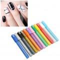 12-Pack Quick-Drying Nail Art Pens Set - Multi-Color DIY Nail Polish Pens for Beginners, Salon & Home Manicure - Perfect for Nail Painting, French Tips & Creative Nail Designs