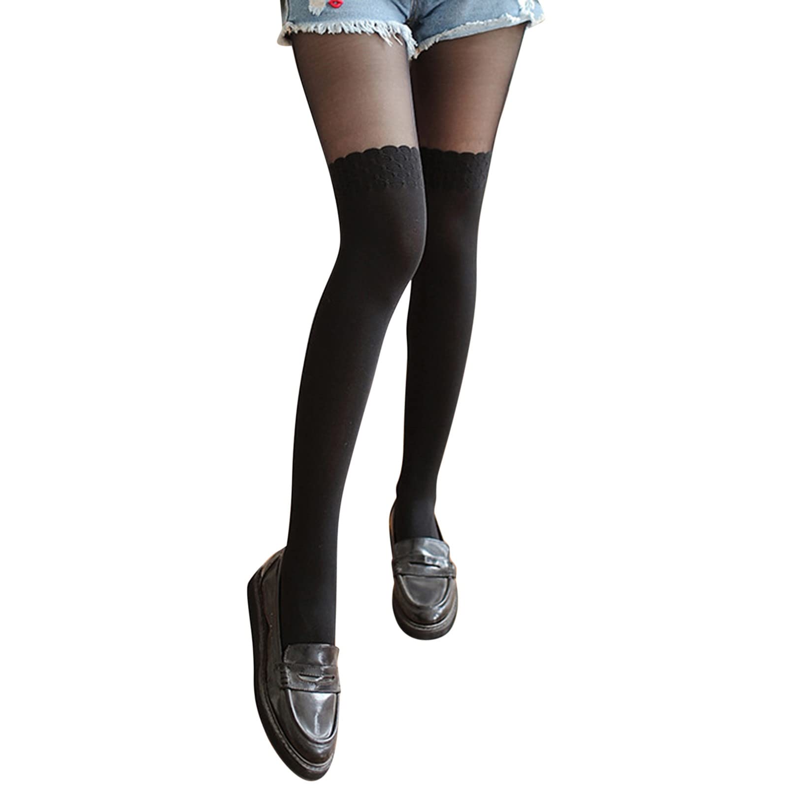 Women's Fake Thigh High Pantyhose - Anti-Hook Silk Stockings with Velvet Stitching for Comfort & Style | Perfect for Cosplay, Fashion Outfits & Everyday Wear