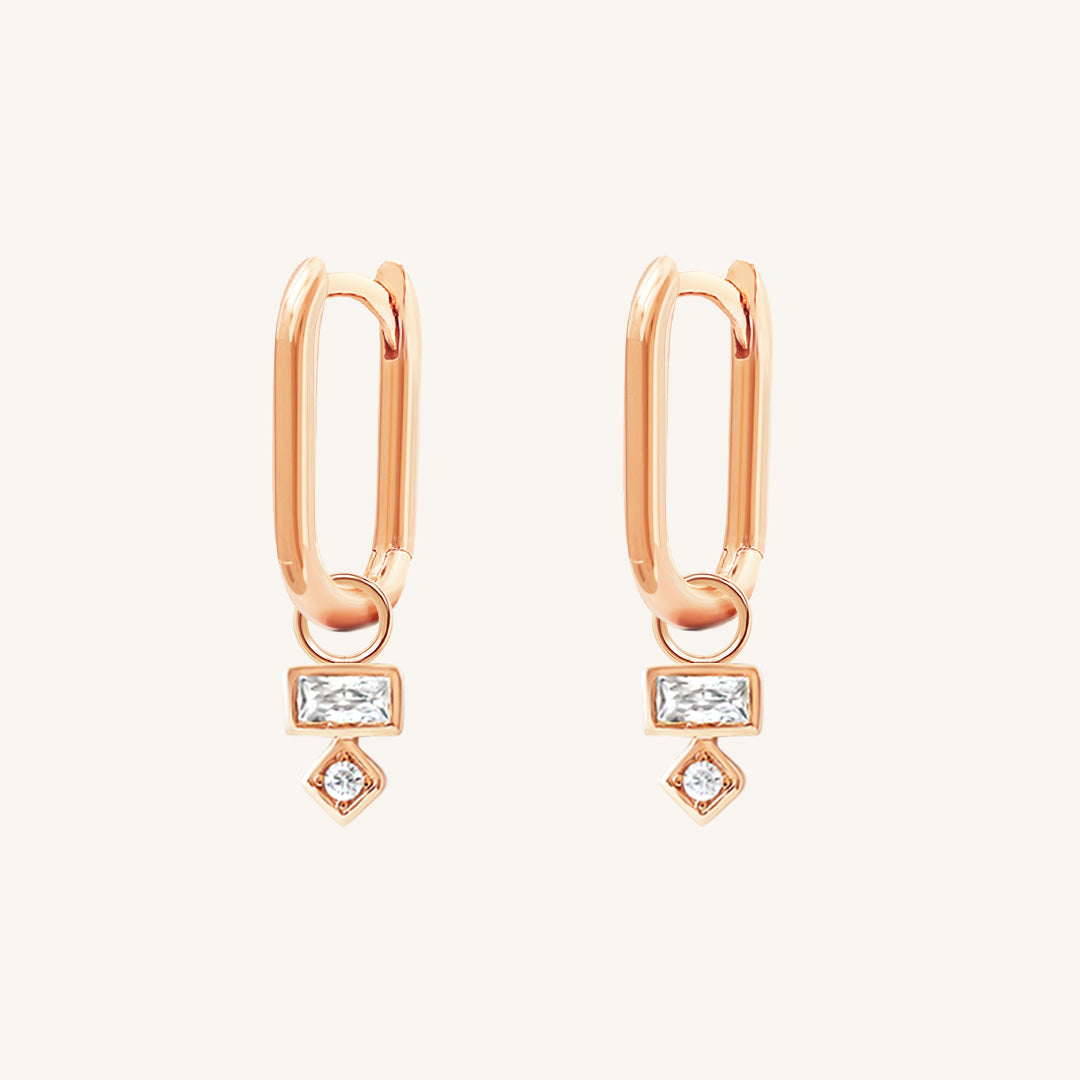 Resilient Rectangle Hoop Earrings for Women - Trendy Geometric Jewelry for Everyday Wear & Special Occasions